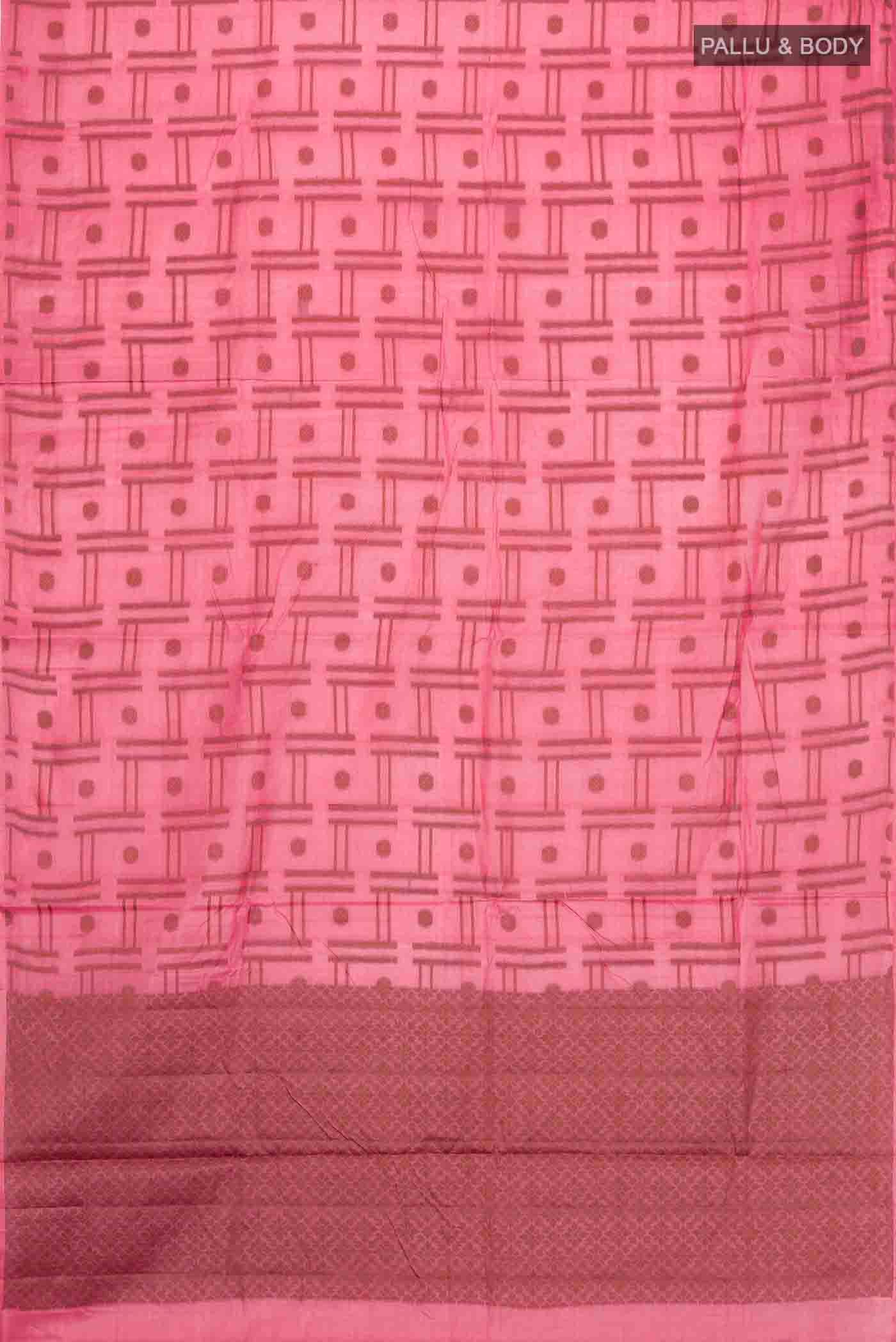 Coral Banarasi Tussar Silk Saree - Image 3