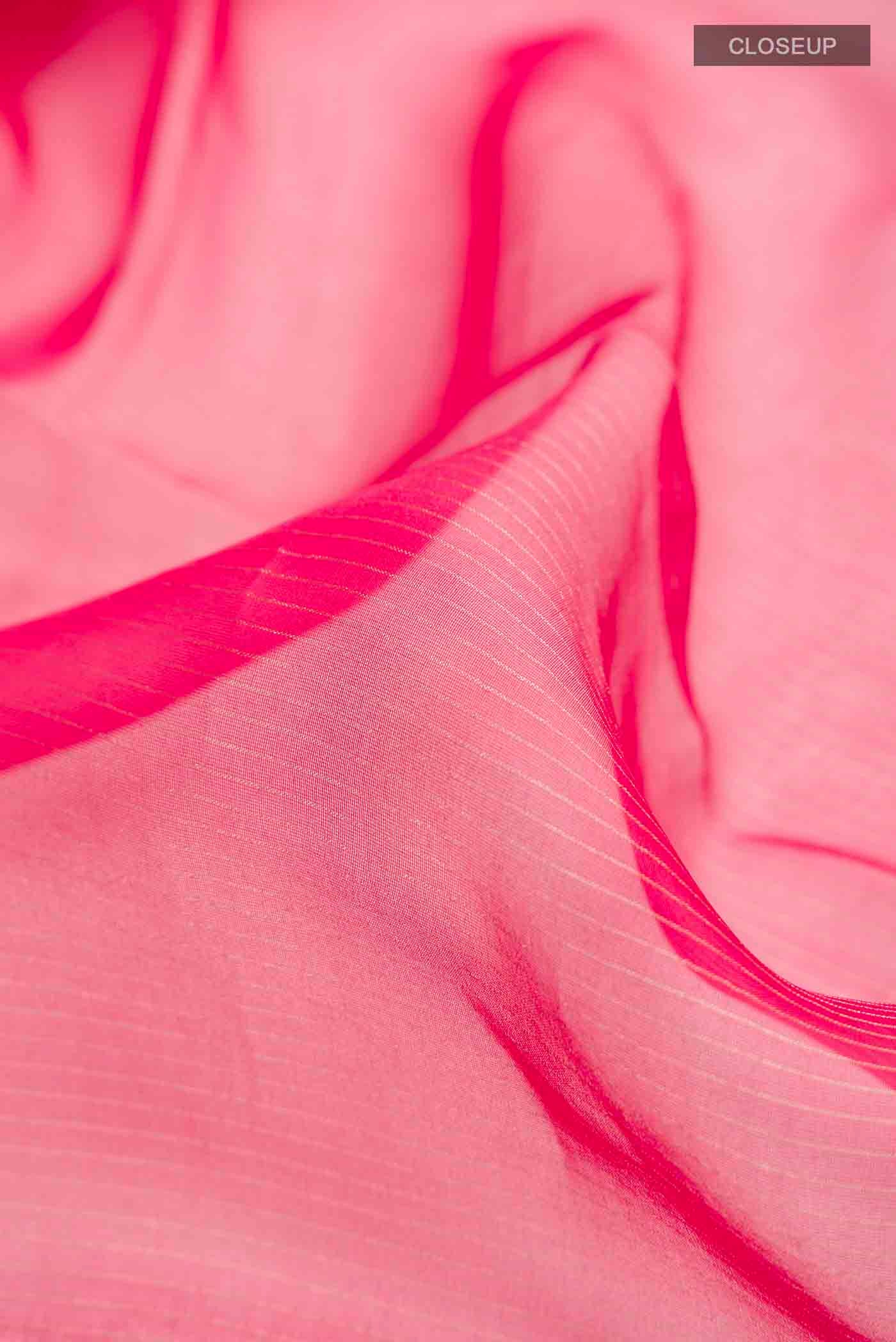 Pink Tussar Silk Saree - Image 2