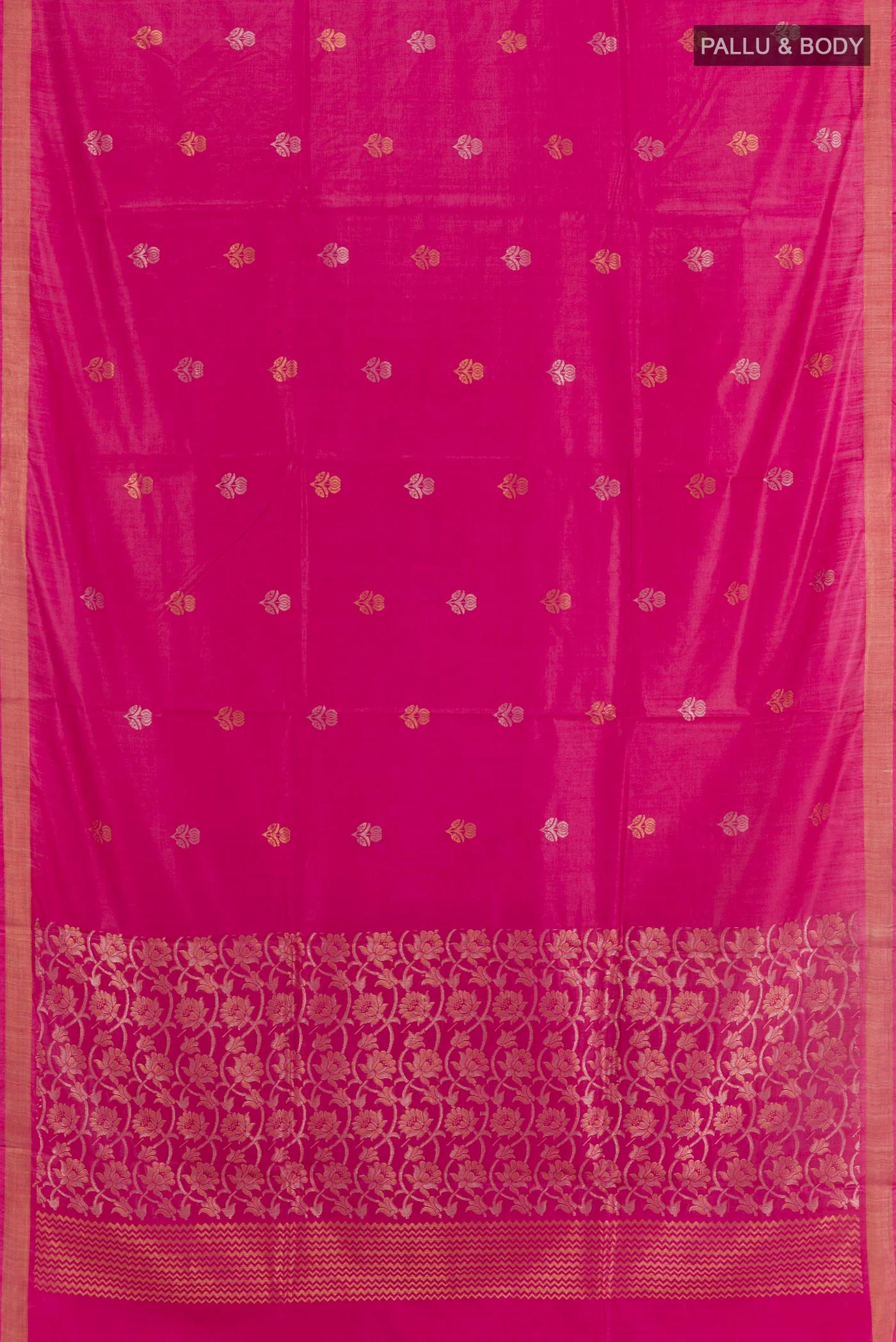 Pink Tussar Silk Saree - Image 3
