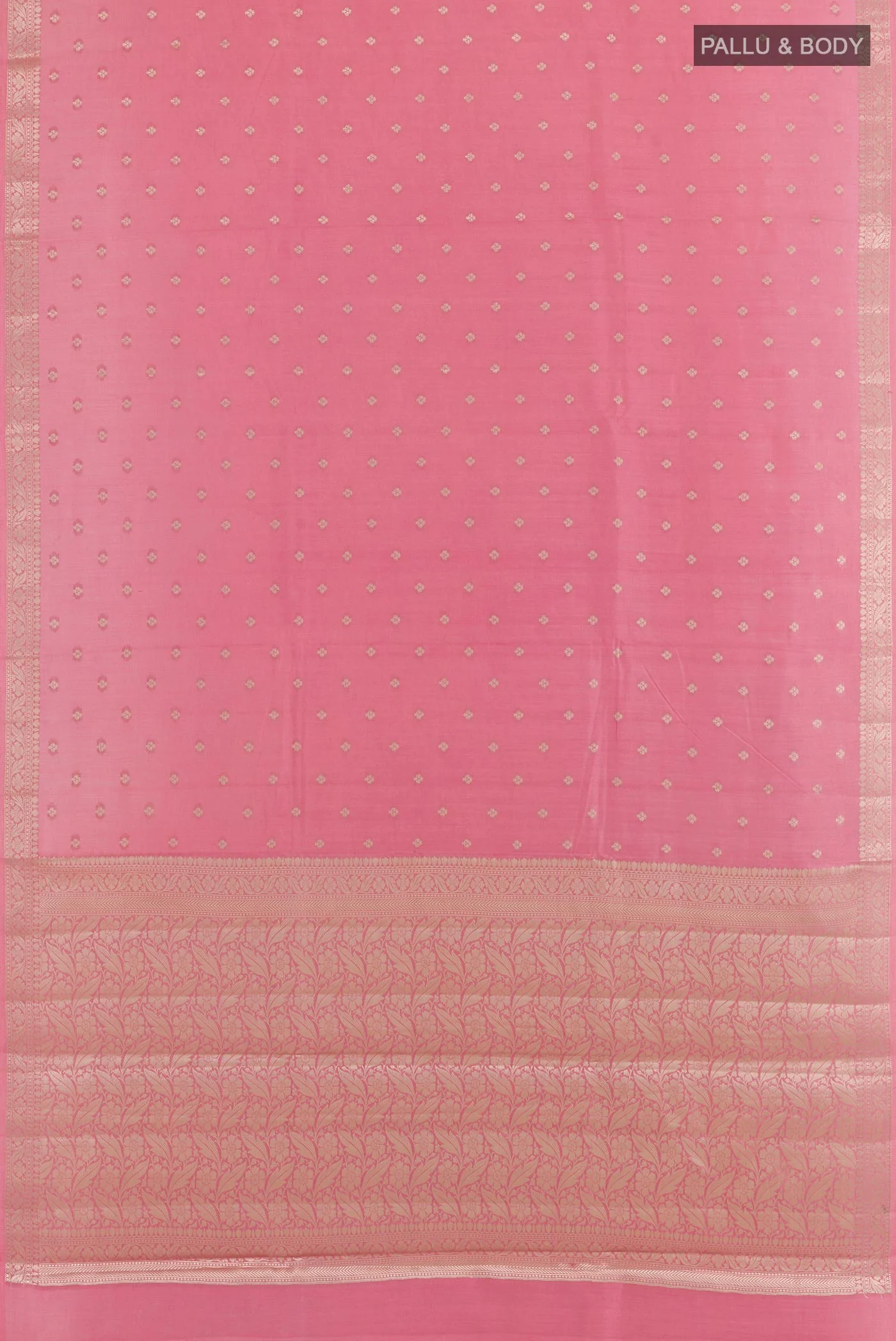 Rose pink Banarasi Raw Silk Saree - Image 3