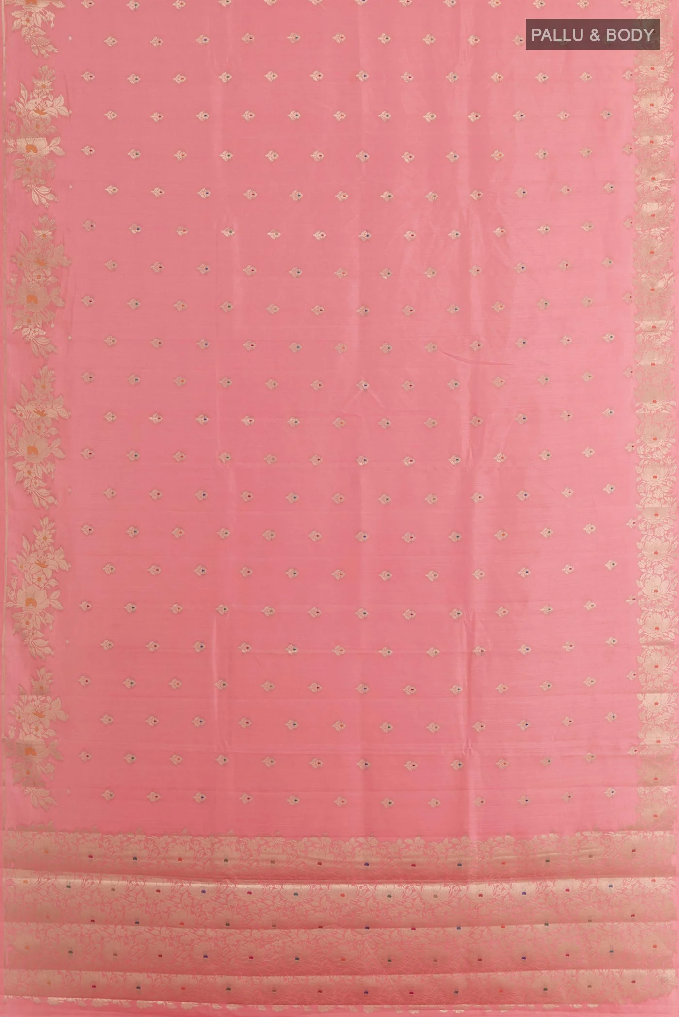 Rose pink Banarasi Raw Silk Saree - Image 3
