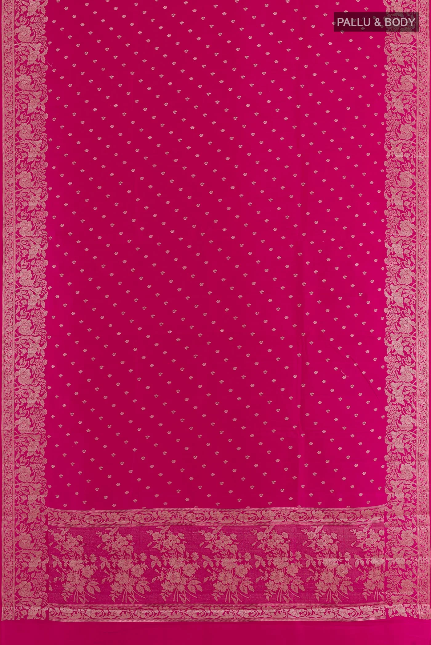 Rani Pink Banarasi Raw Silk Saree - Image 3