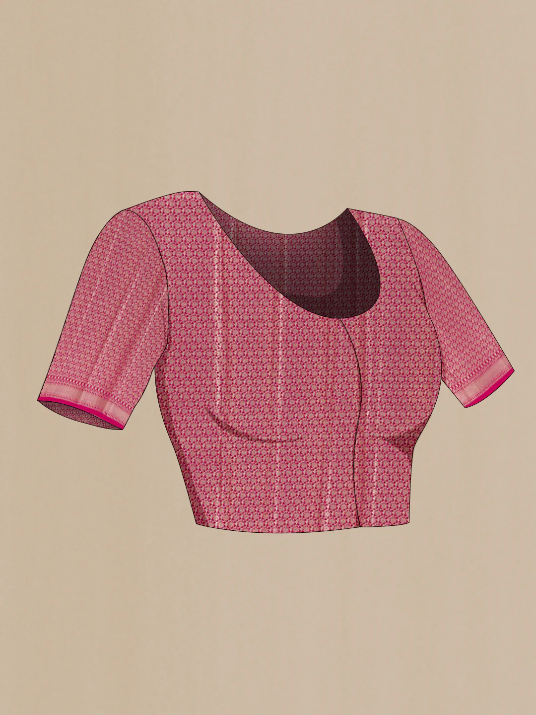 Rani Pink Banarasi Raw Silk Saree - Image 2