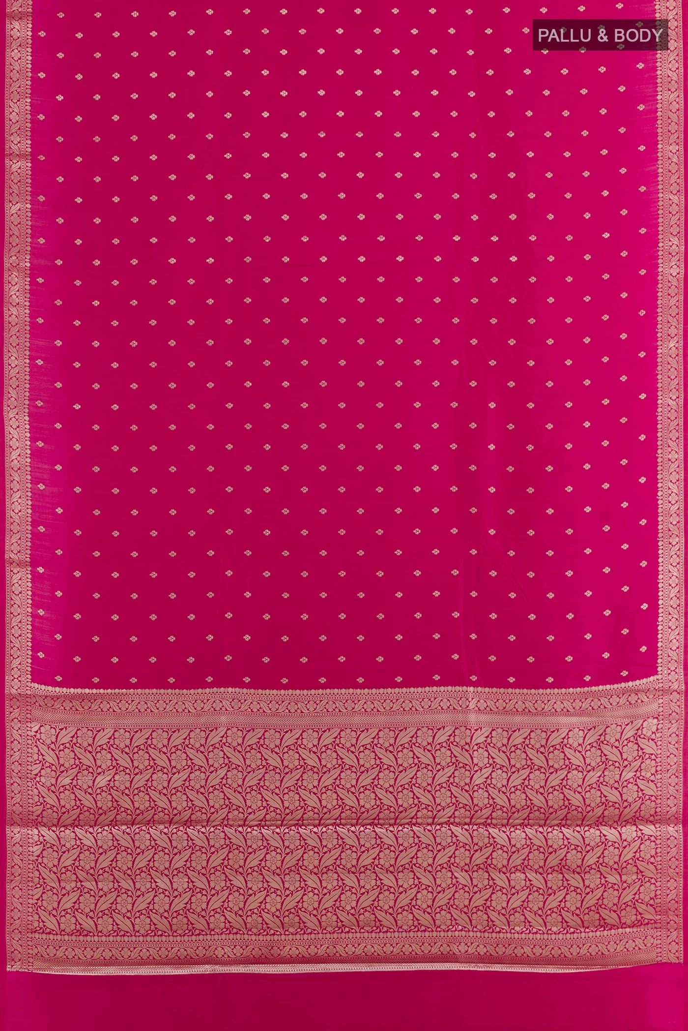 Rani Pink Banarasi Raw Silk Saree - Image 3