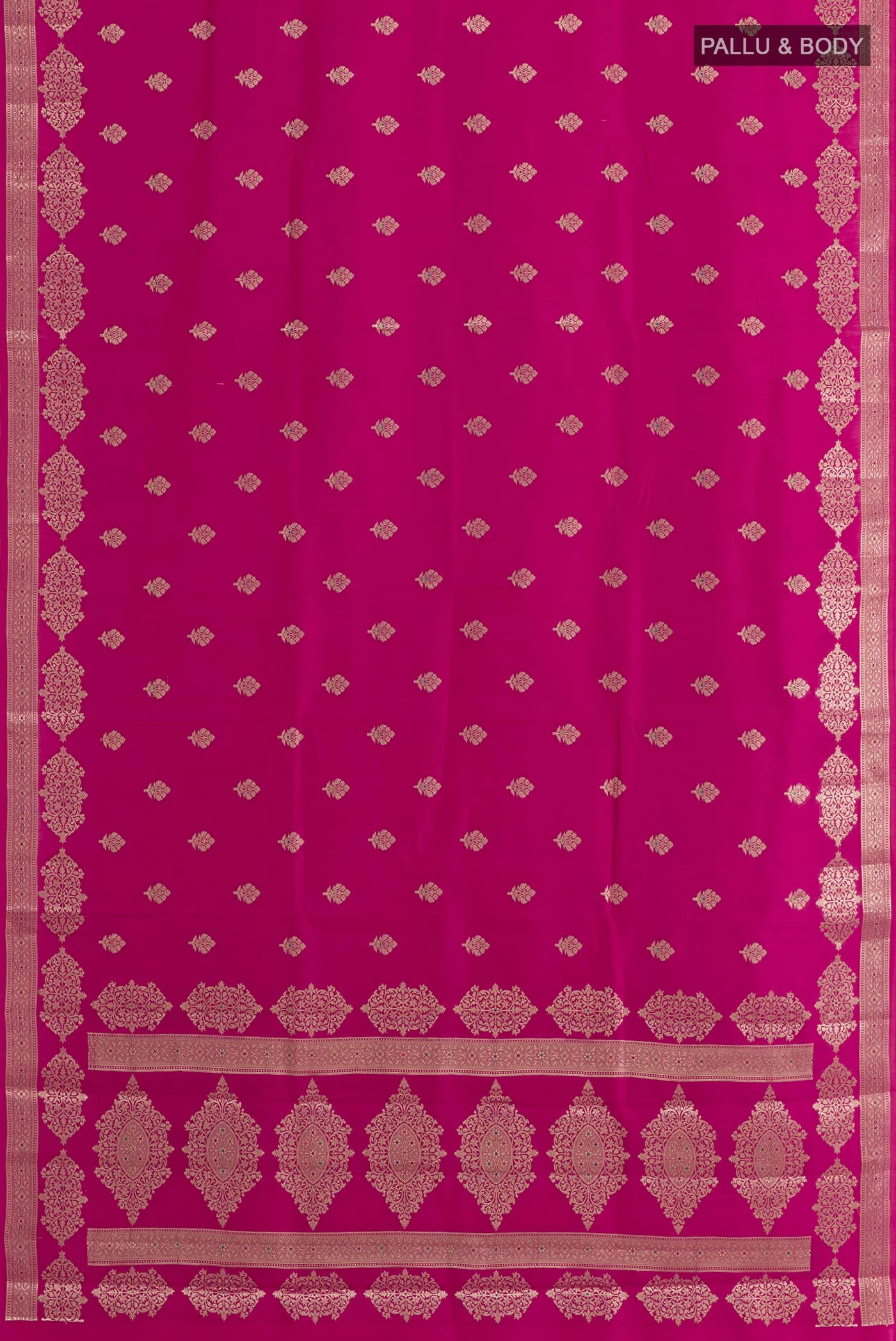 Rani Pink Banarasi Raw Silk Saree - Image 3