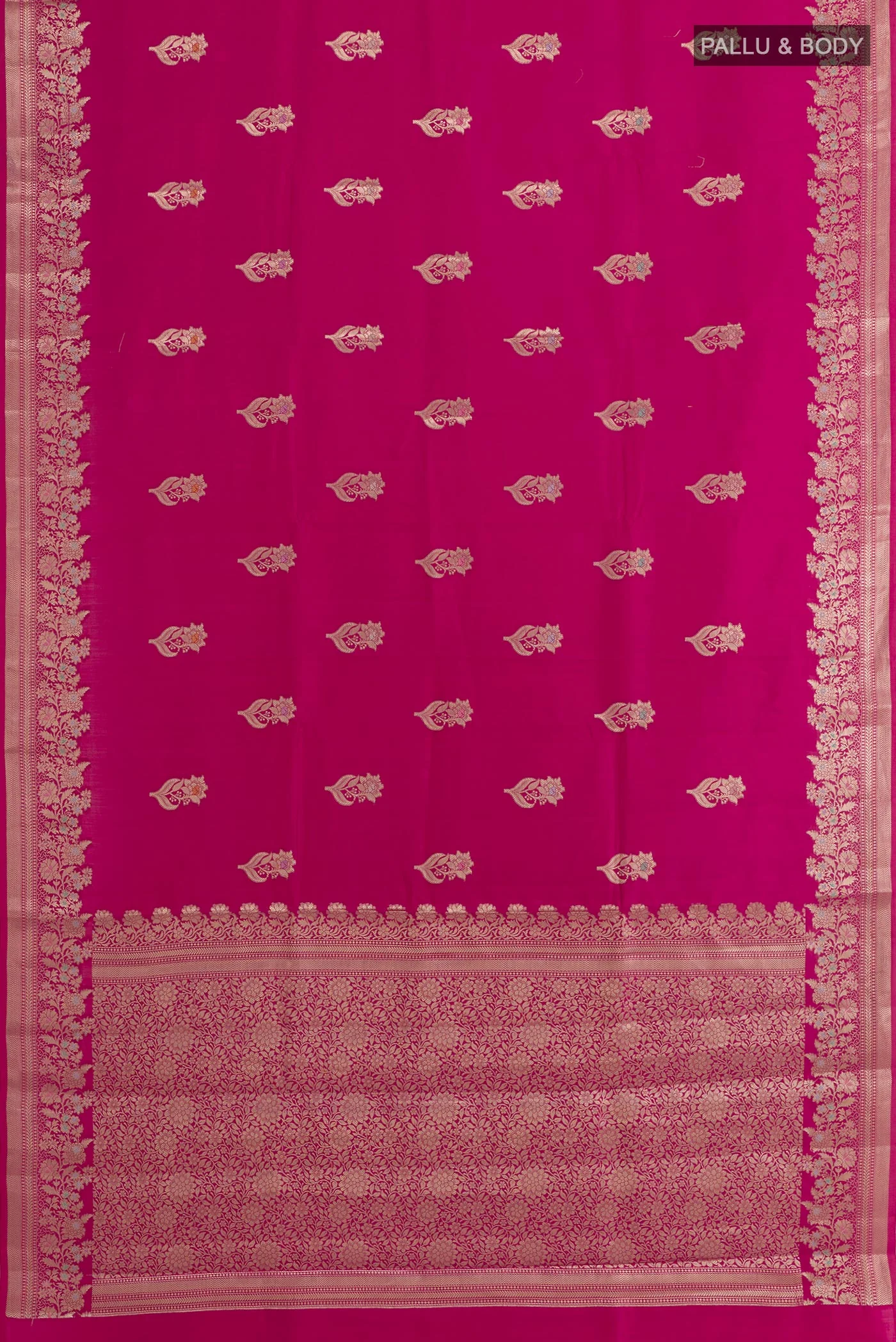 Rani Pink Banarasi Raw Silk Saree - Image 3