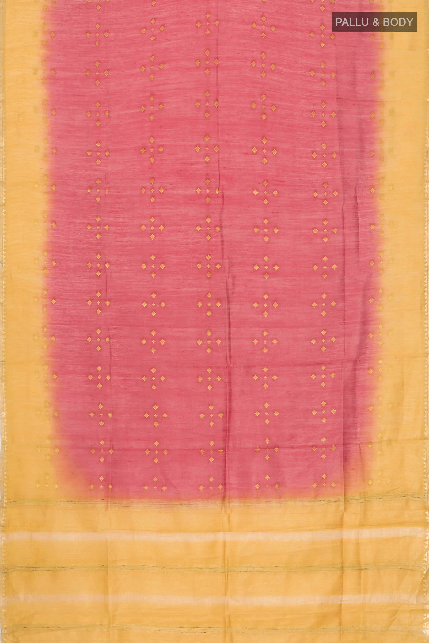 Pink Tussar Silk Saree - Image 3
