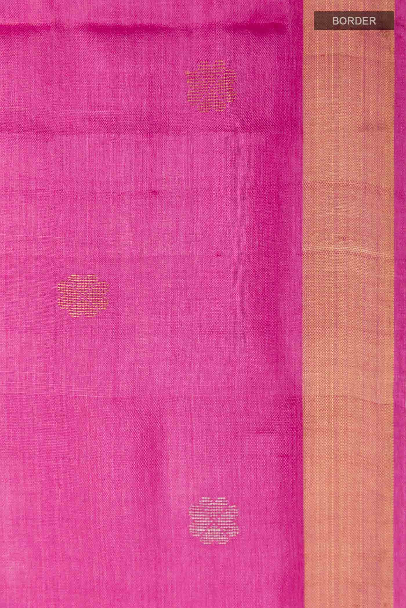 Pink Tussar Silk Saree - Image 4