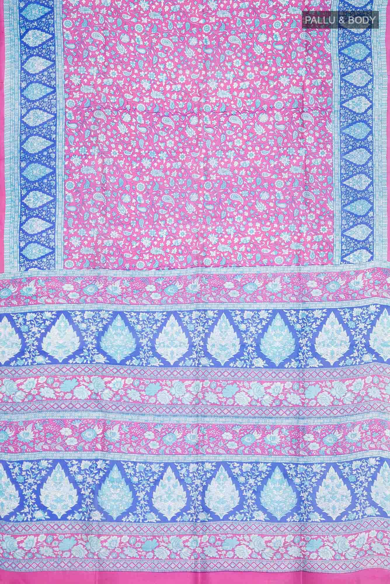 Pink Tussar Silk Saree - Image 2