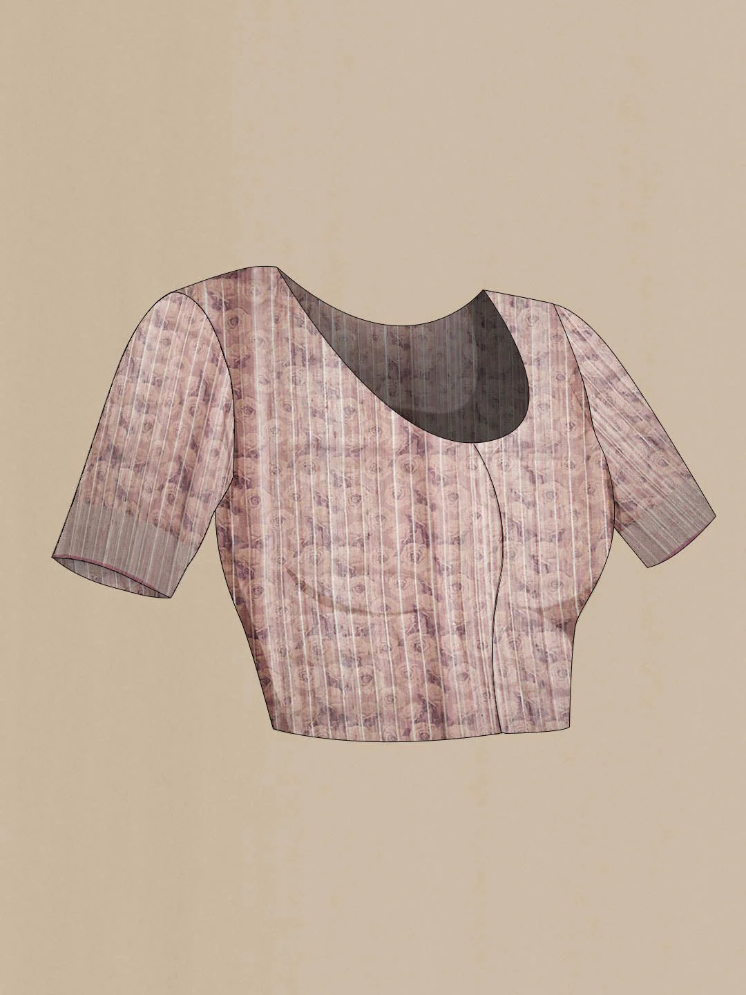 Mauve Tussar Silk Saree - Image 5