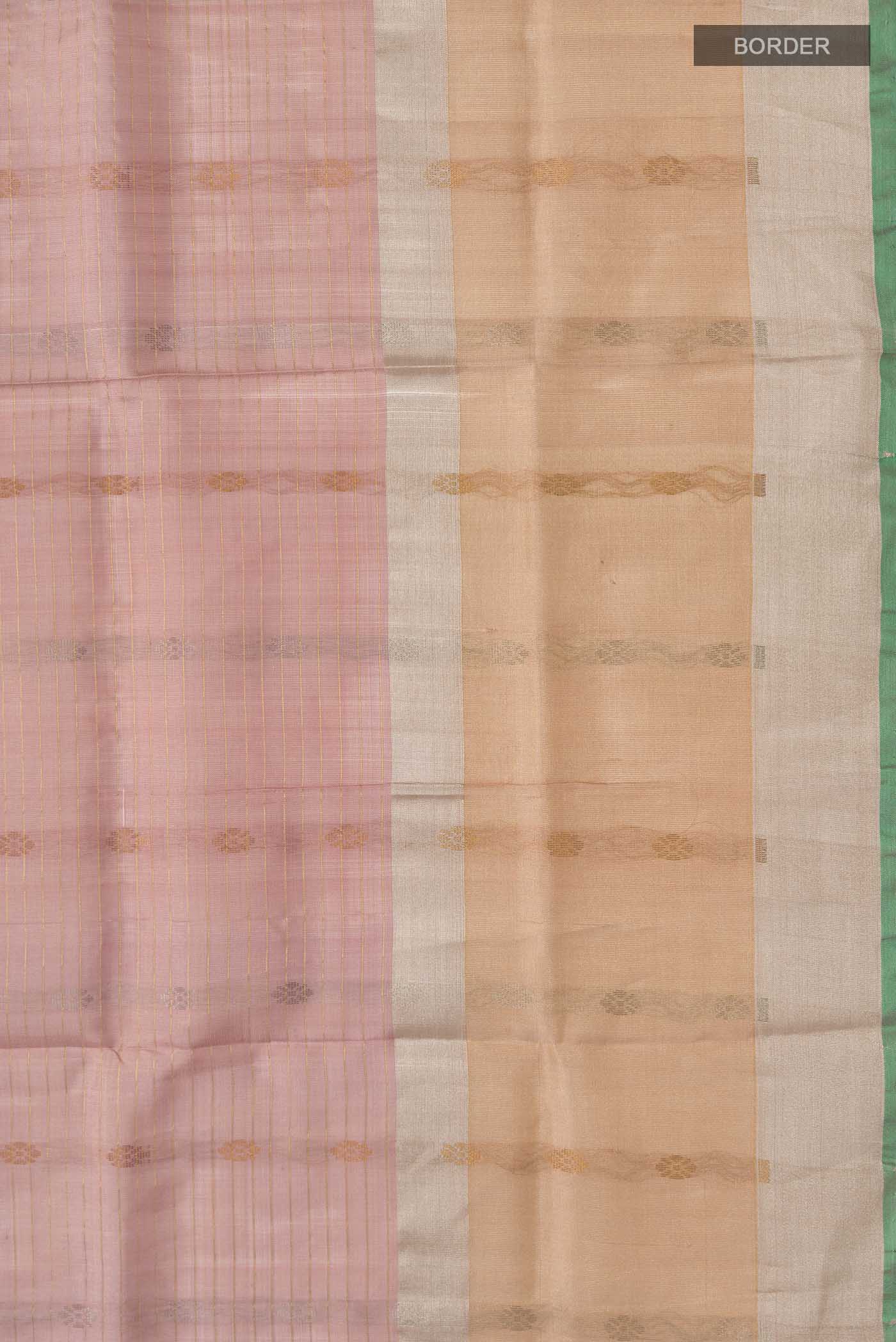 Rose Gold Uppada Silk Saree - Image 3
