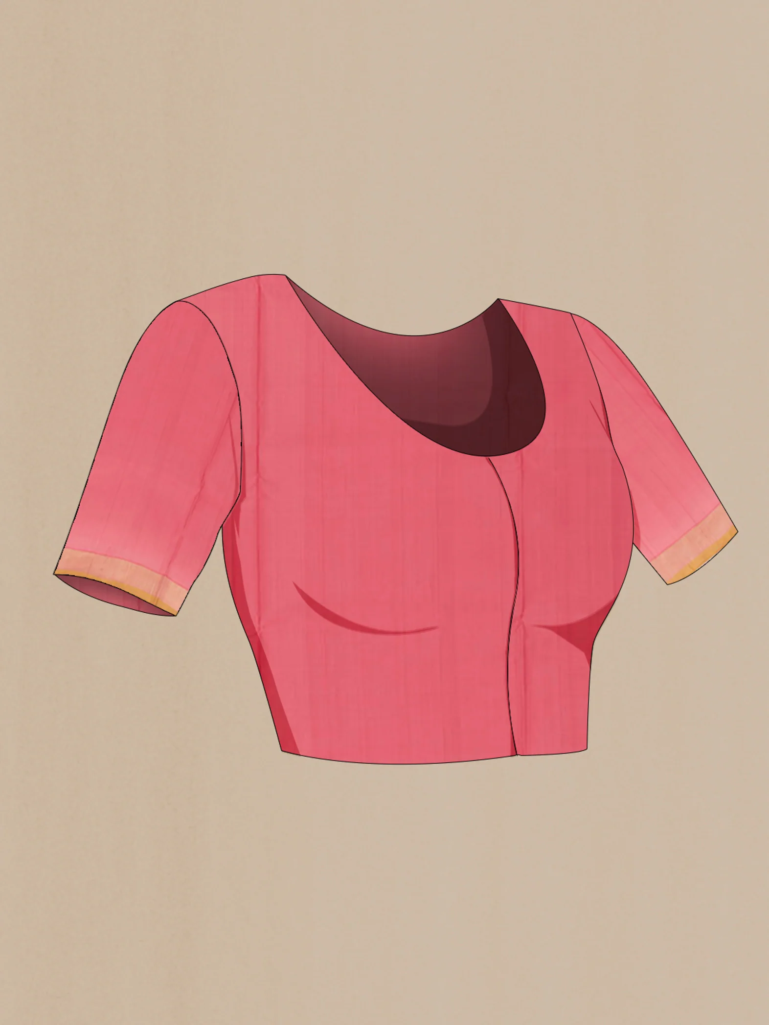 Coral Uppada Silk Saree - Image 2