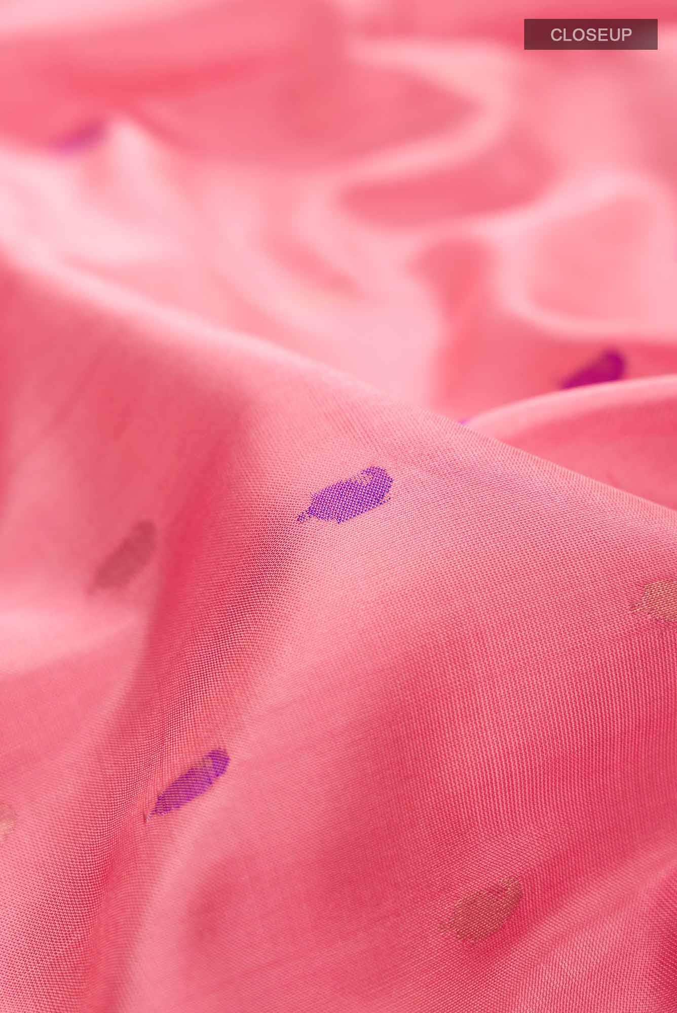 Pink Uppada Silk Saree - Image 3