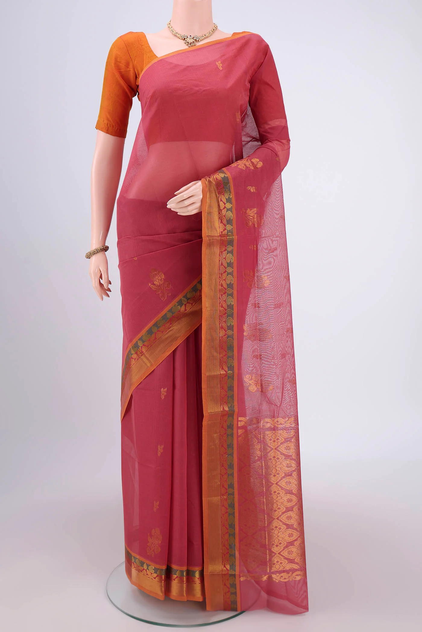 Pink Venkatagiri Cotton Saree