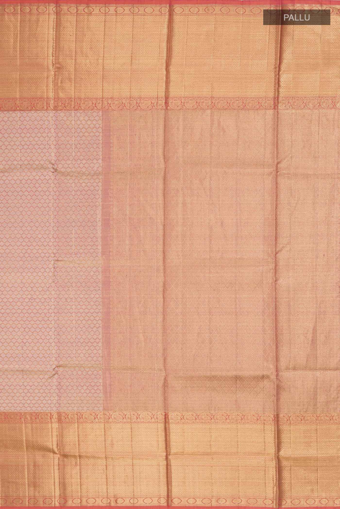 Pink with Gold Color Kanjivaram Tissue Silk Saree - Image 7