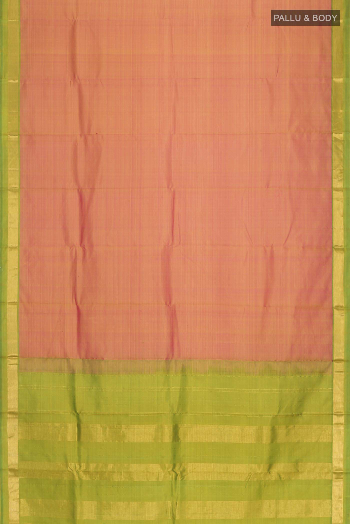 Pink with Yellow Color Kanjivaram Silk Saree - Image 6