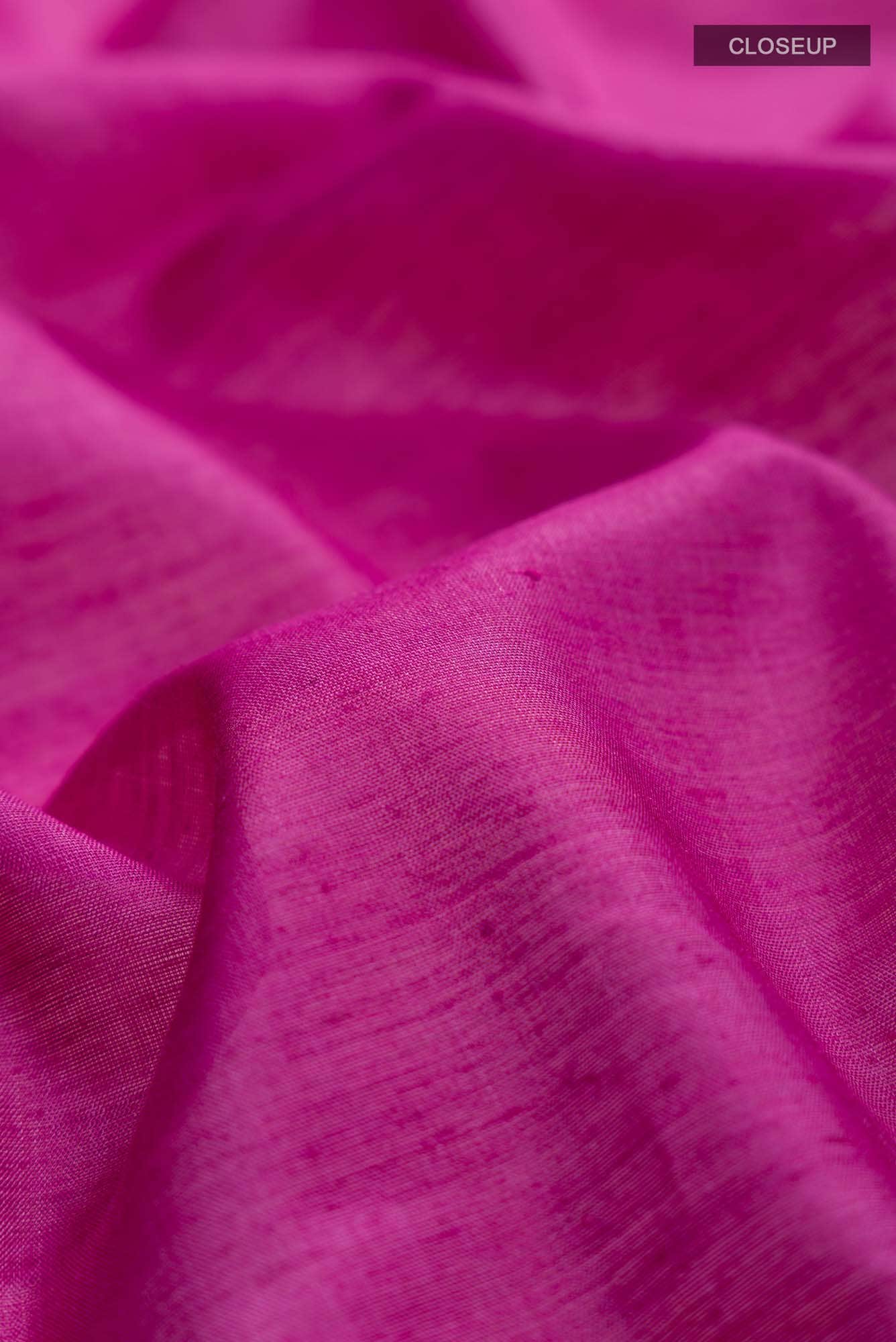 Pisces in Paris-Magenta Bhagalpuri Tussar Silk Saree - Image 9
