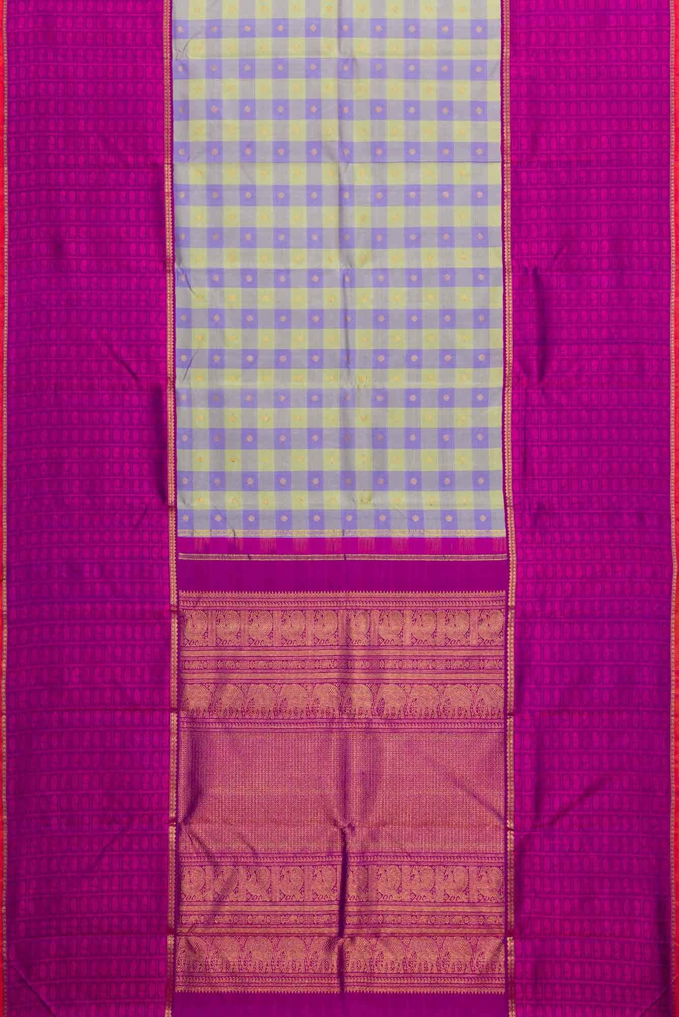 Pure Silk Pure Zari Multi Color Kanchipuram Saree - Image 4