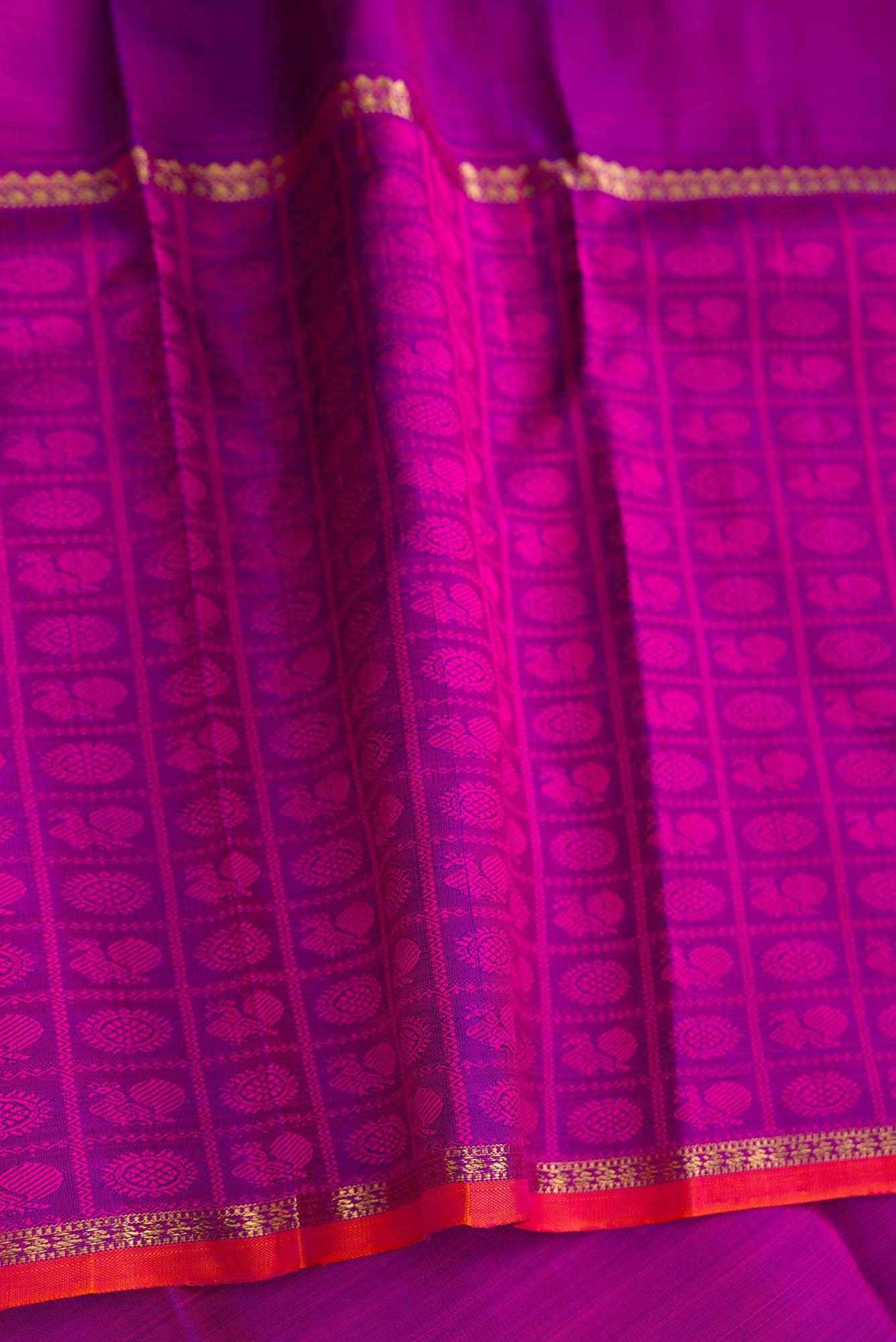 Pure Silk Pure Zari Multi Color Kanchipuram Saree - Image 6