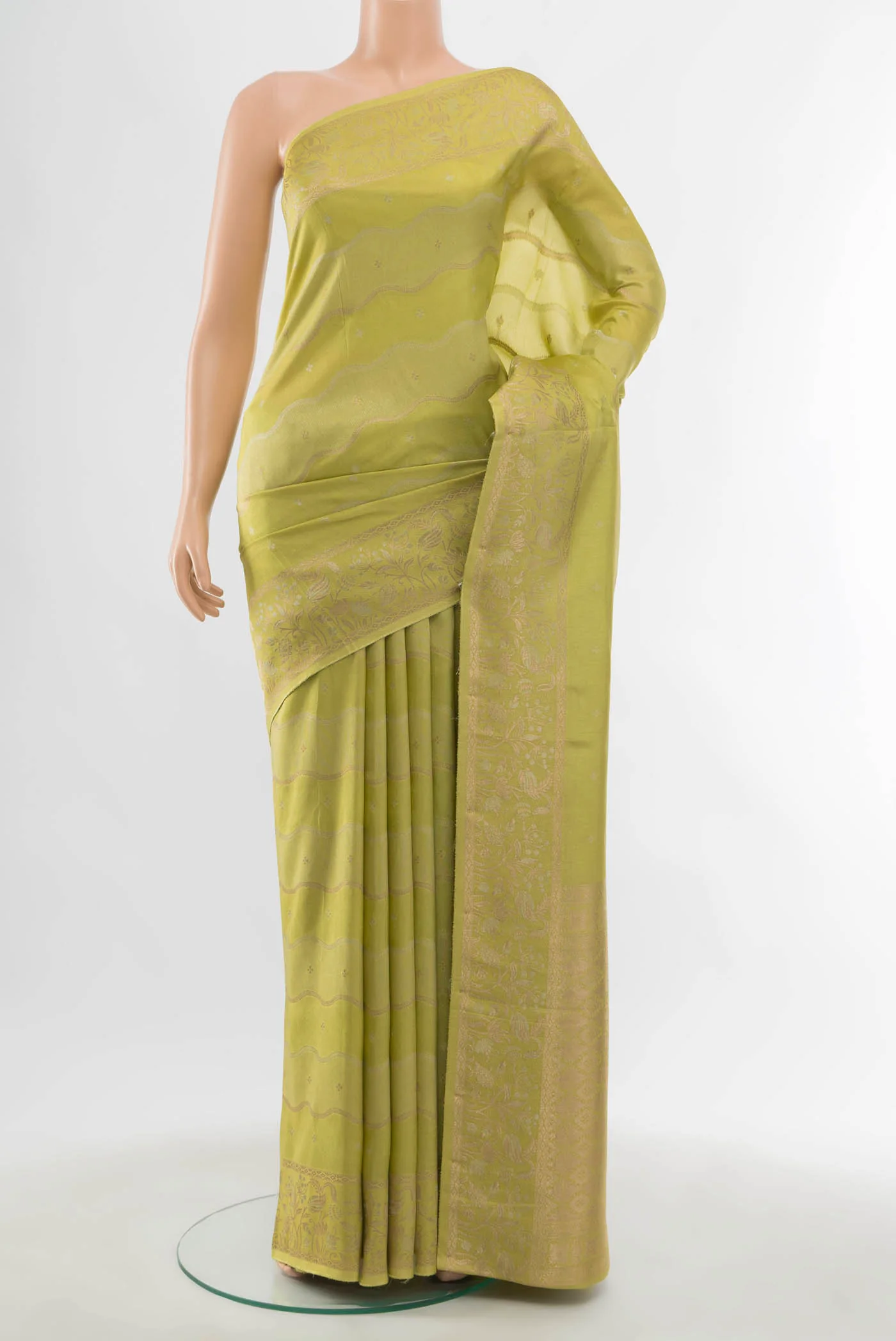 Pista Green Art Silk Saree