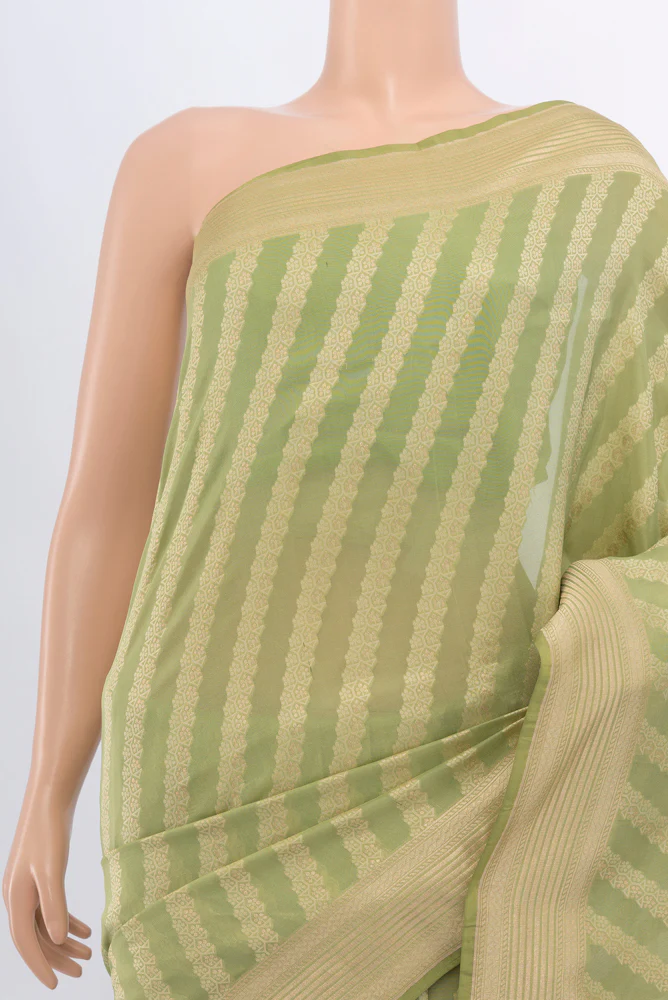 Light Green Banarasi Silk Saree - Image 2