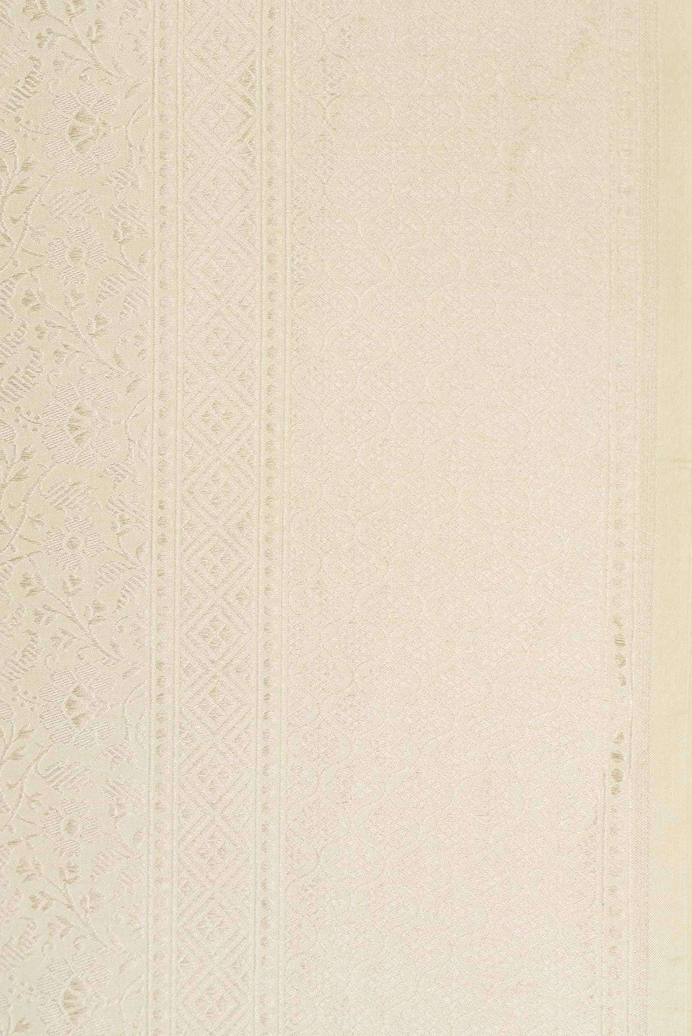 Cream Banarasi Silk Saree - Image 5