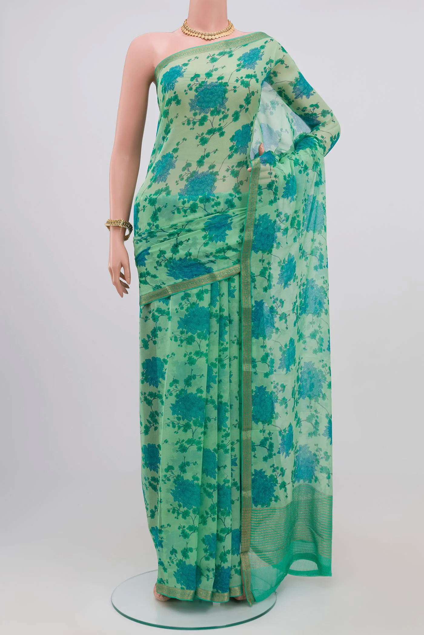 Green Mysore Chiffon Saree
