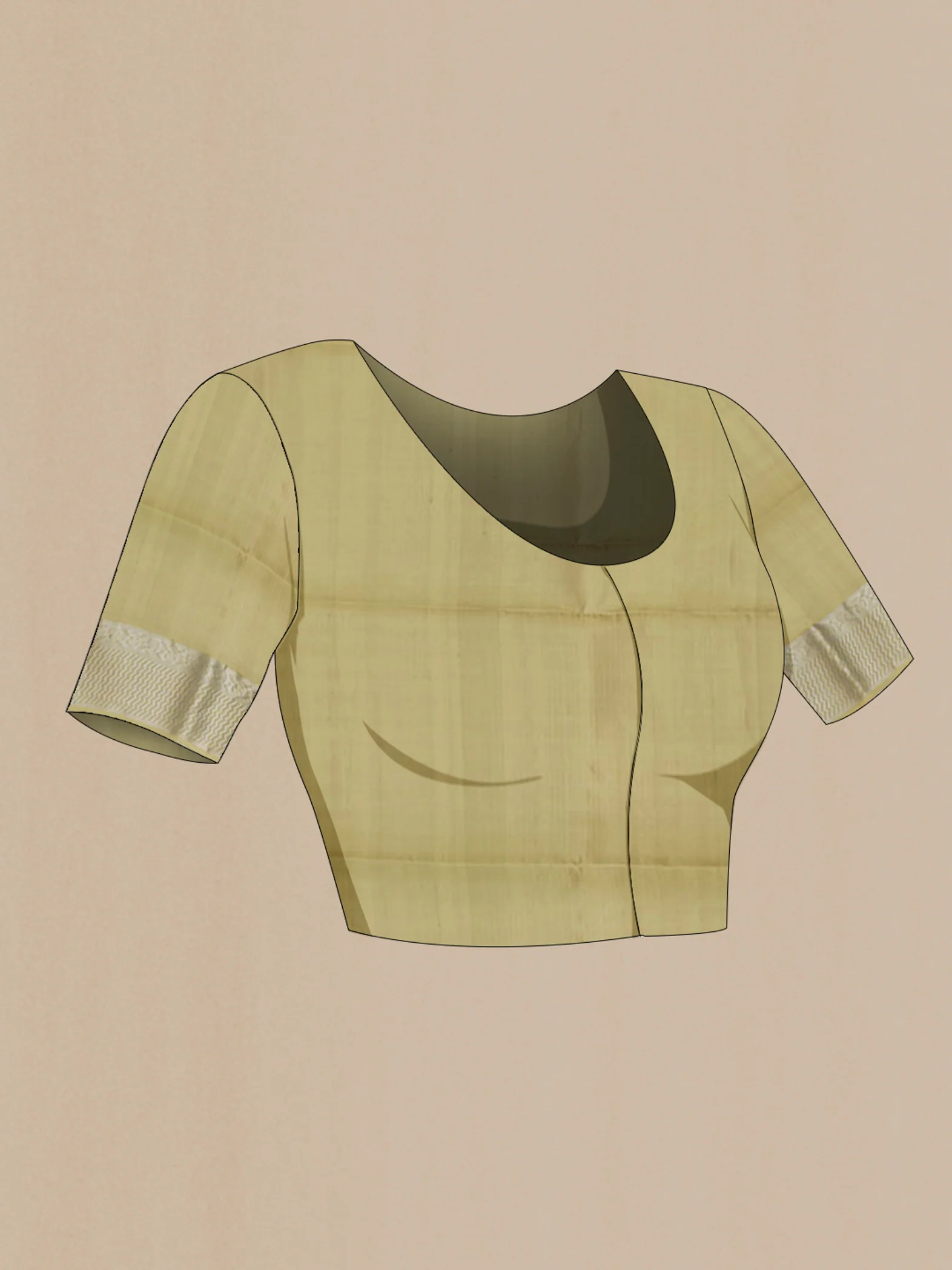 Beige Soft Silk Saree - Image 4
