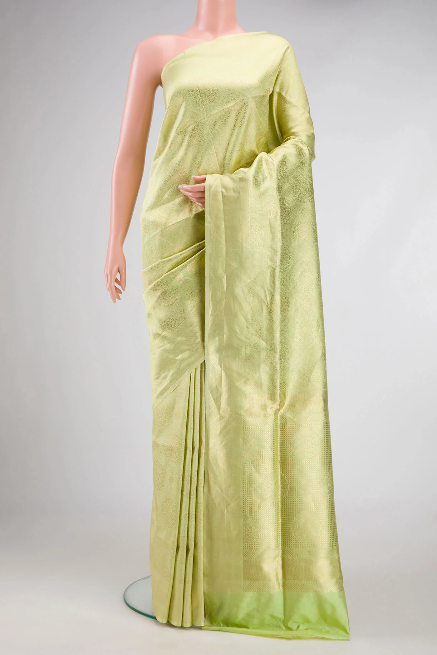 Pista Green Banarasi Silk Saree