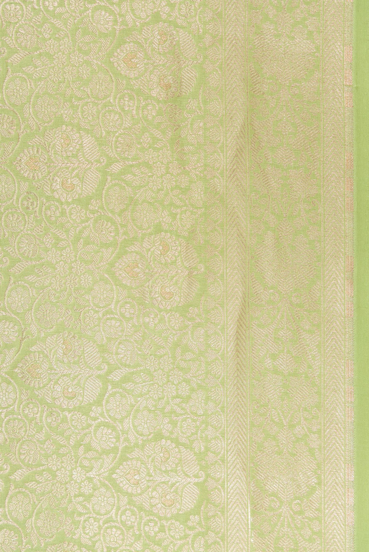 Pista Green Banarasi Silk Saree - Image 4