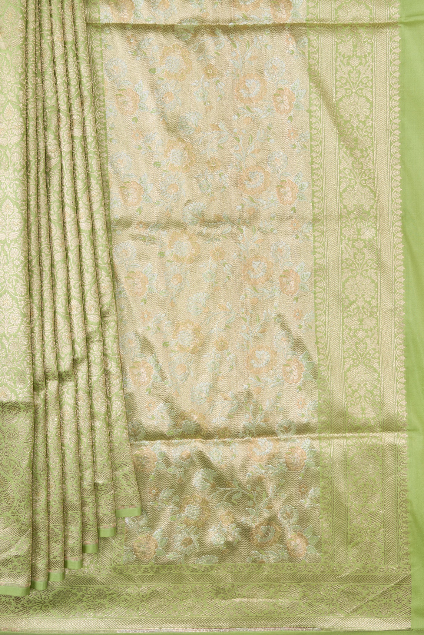Pista Green Banarasi Silk Saree - Image 5