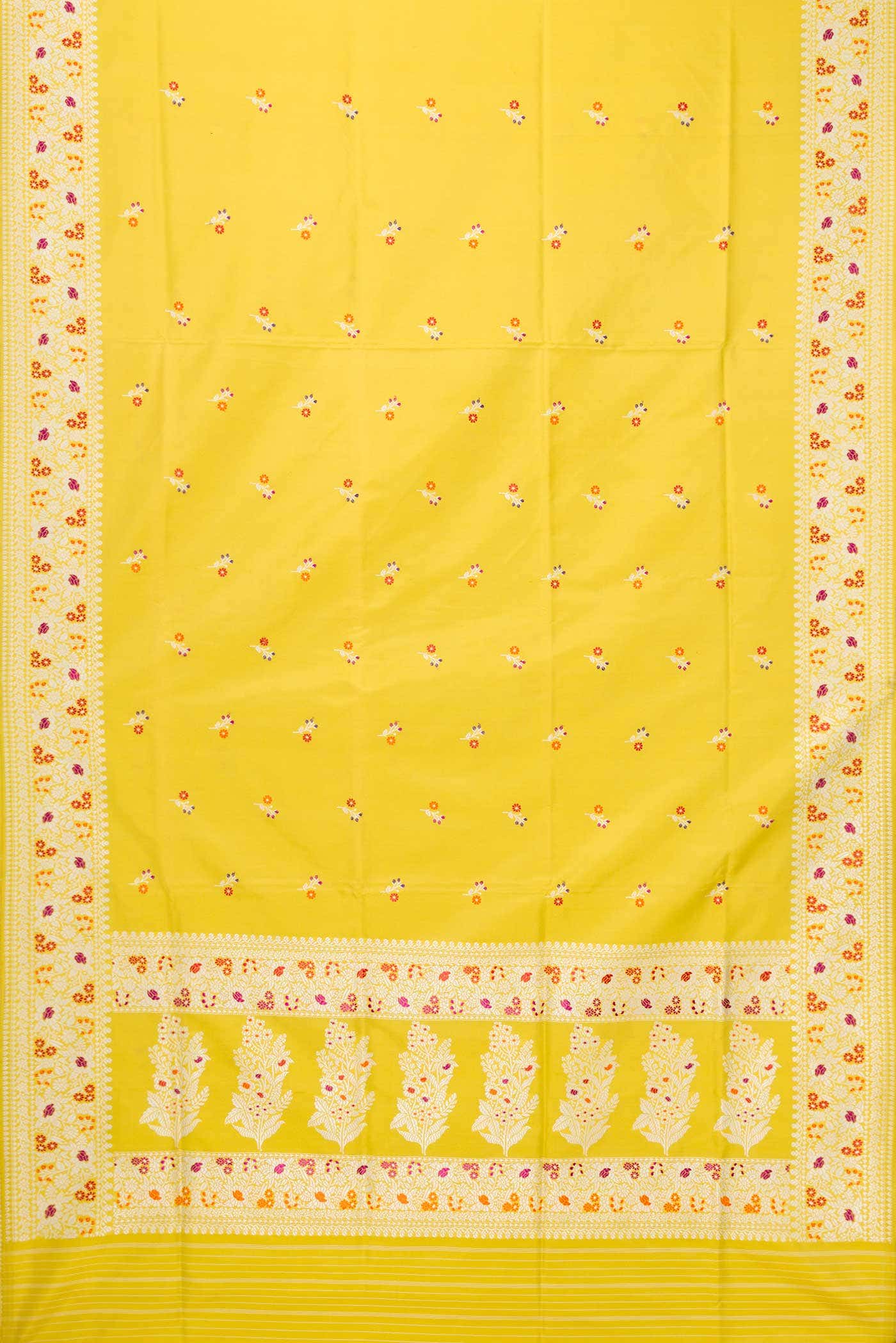 Yellow Dual Tone Banarasi Silk Saree - Image 10