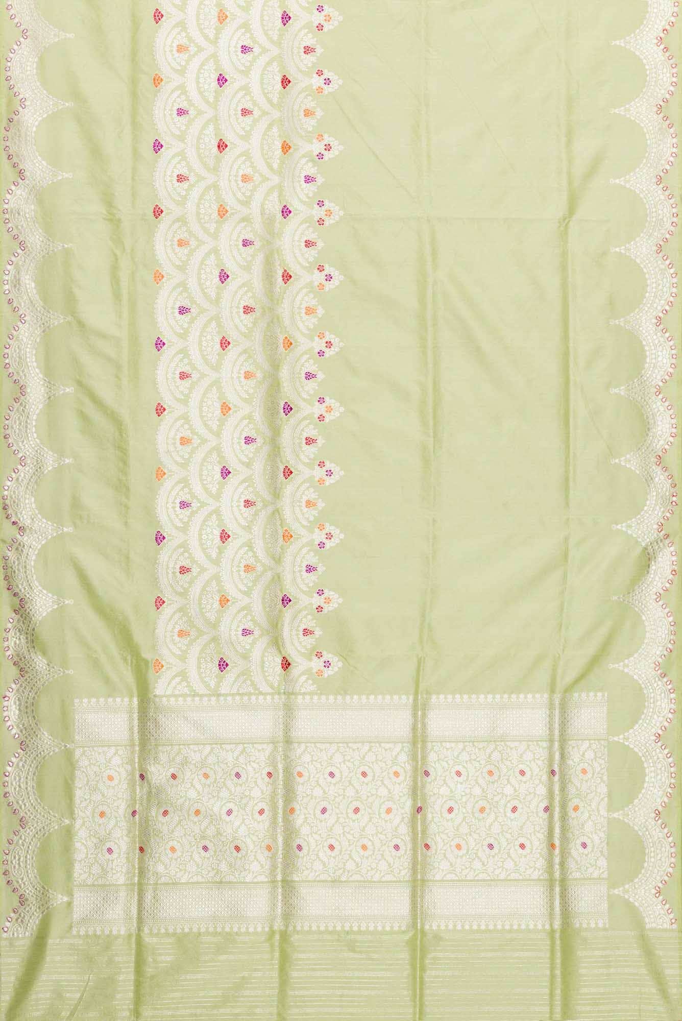 Pista Green Dual Tone Banarasi Silk Saree - Image 4