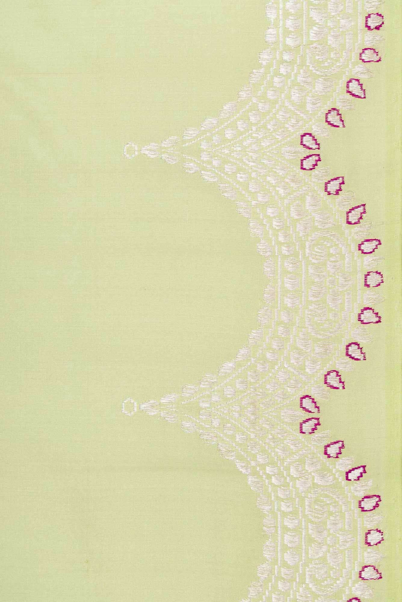 Pista Green Dual Tone Banarasi Silk Saree - Image 5