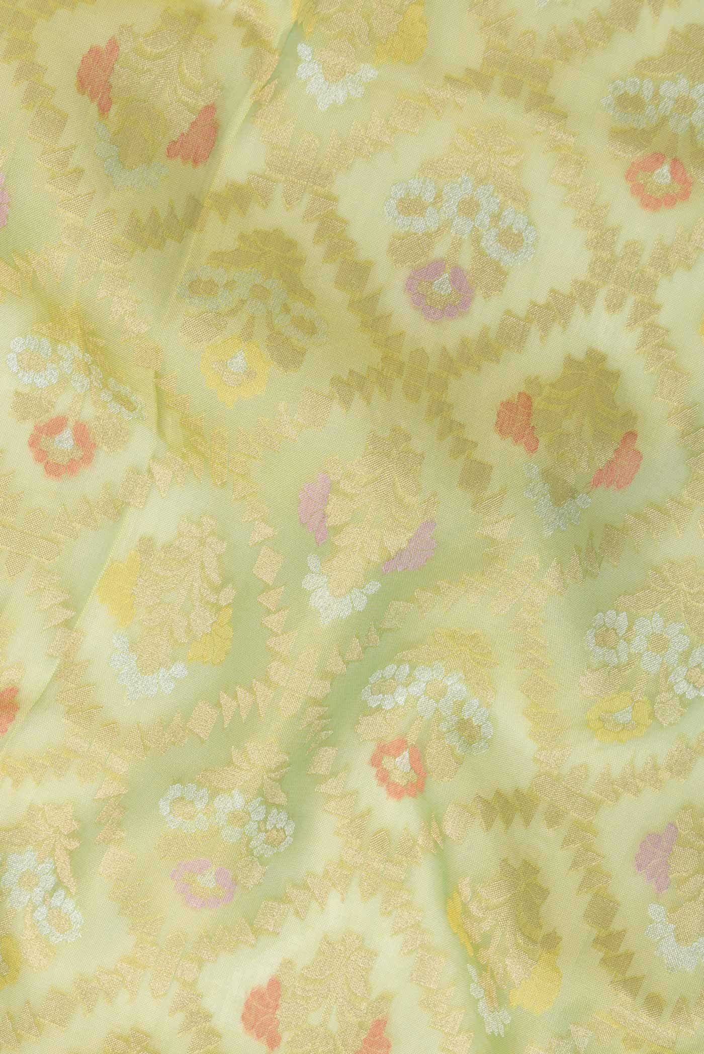 Pista Green Dual Tone Banarasi Silk Saree - Image 3