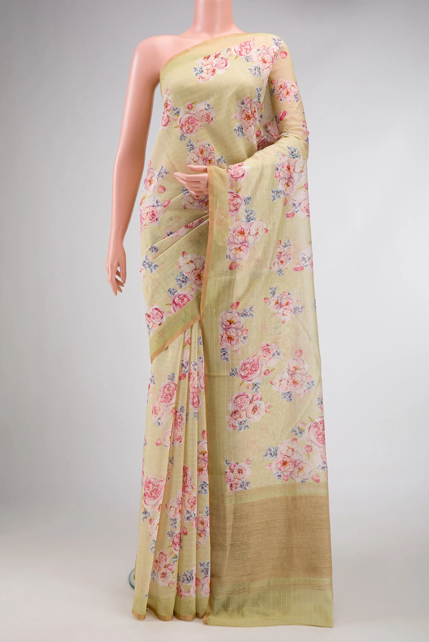 Sandal Chanderi Silk Cotton Saree