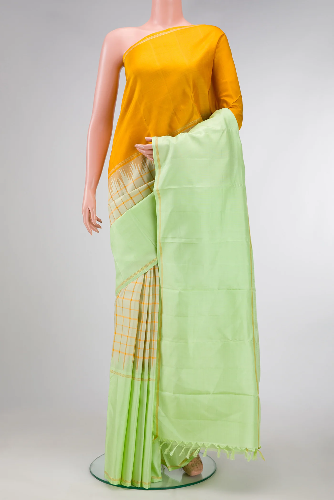 Light Green Kanjivaram Silk Saree