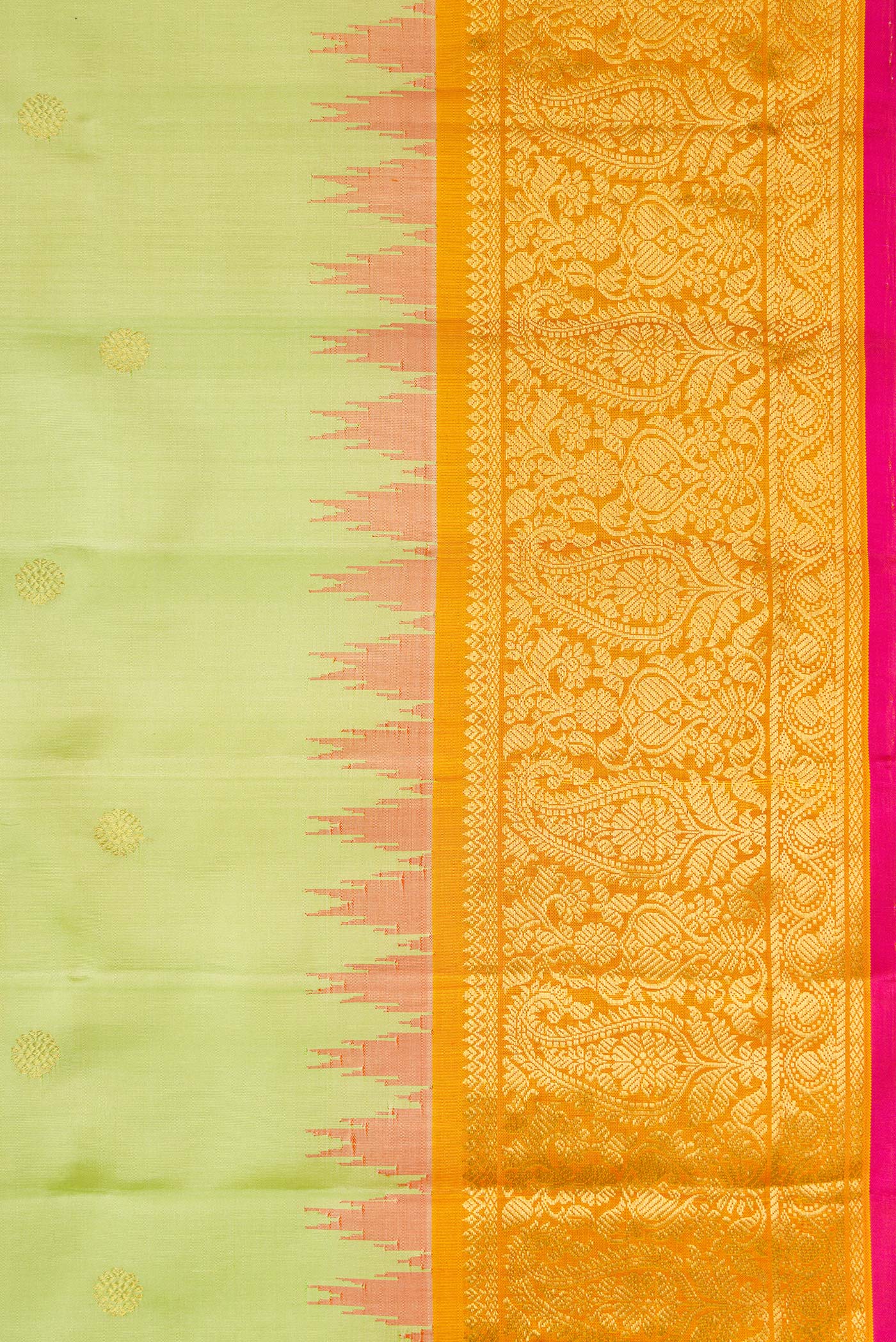 Pista Green Gadwal Silk Saree - Image 3