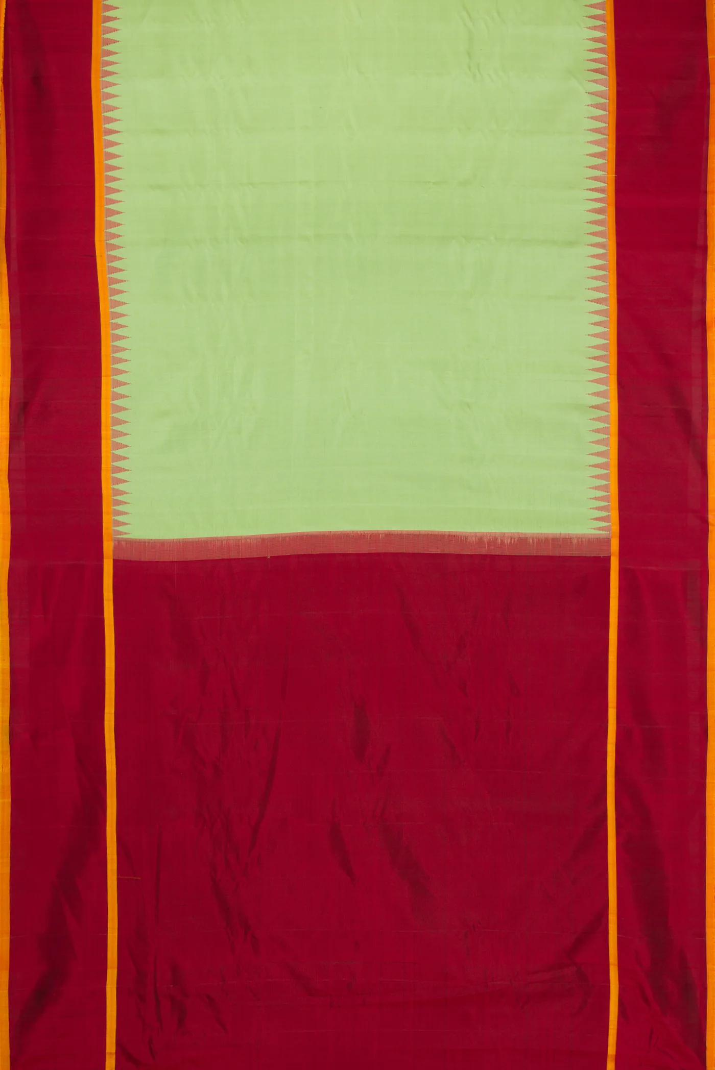 Pista Green Gadwal Silk Saree - Image 6