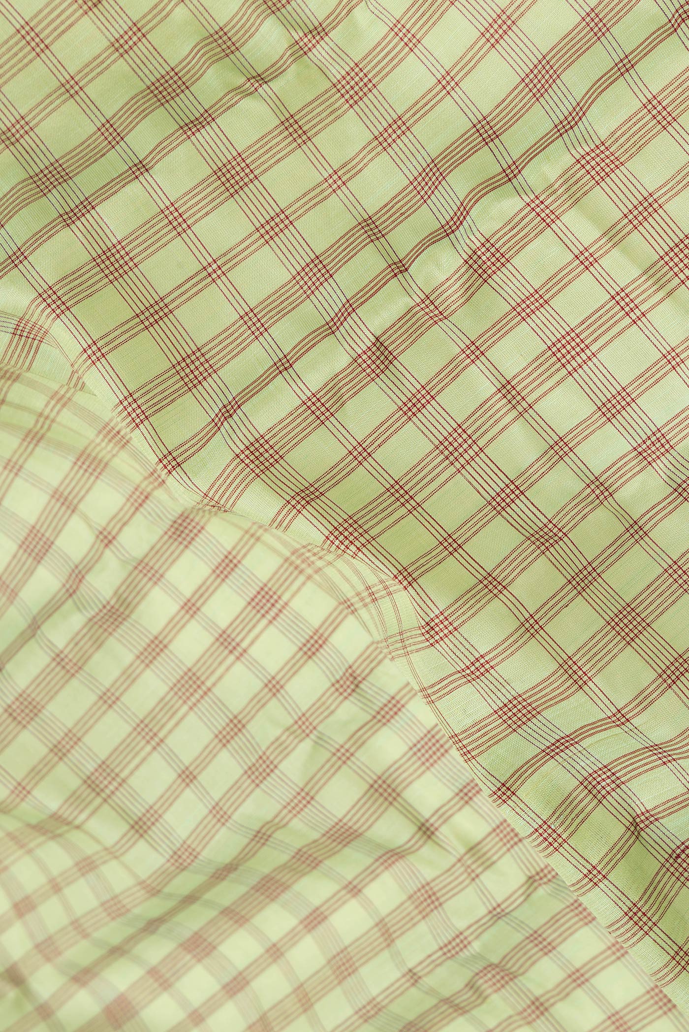 Pista Green Gadwal Silk Cotton Saree - Image 2