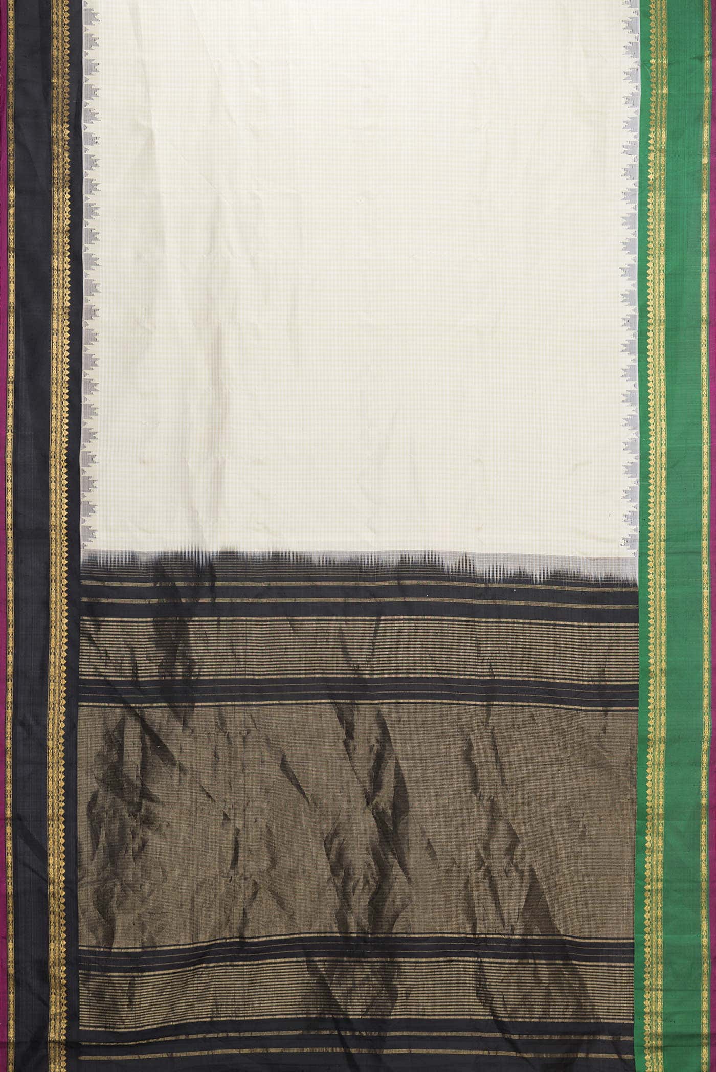 Cream Gadwal Silk Saree - Image 4