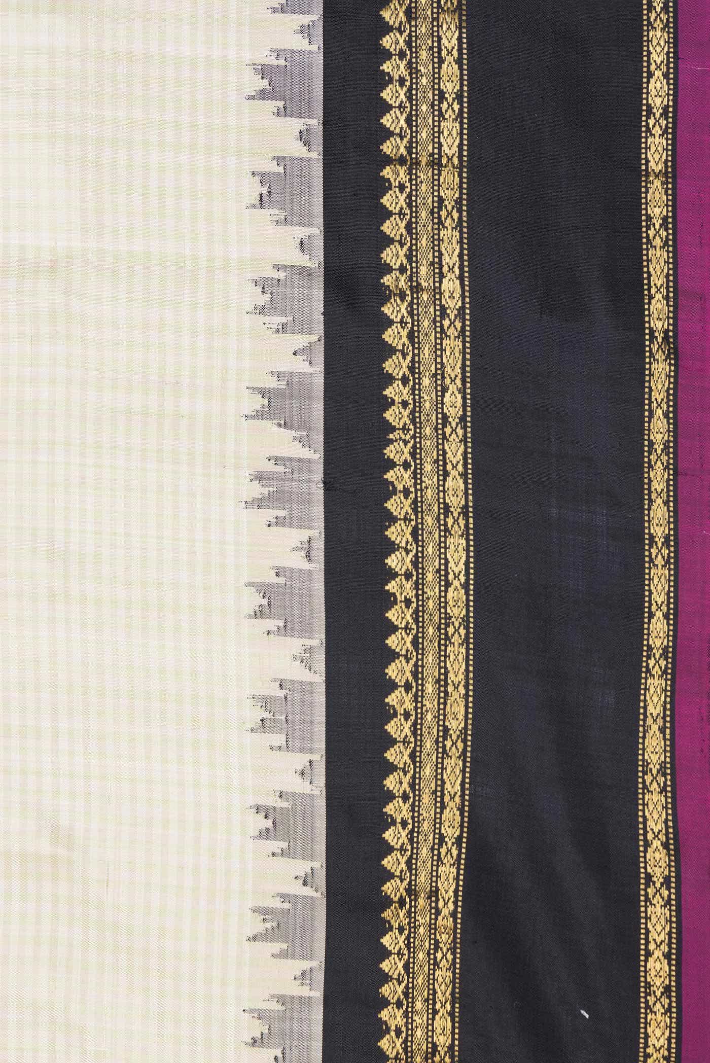 Cream Gadwal Silk Saree - Image 5