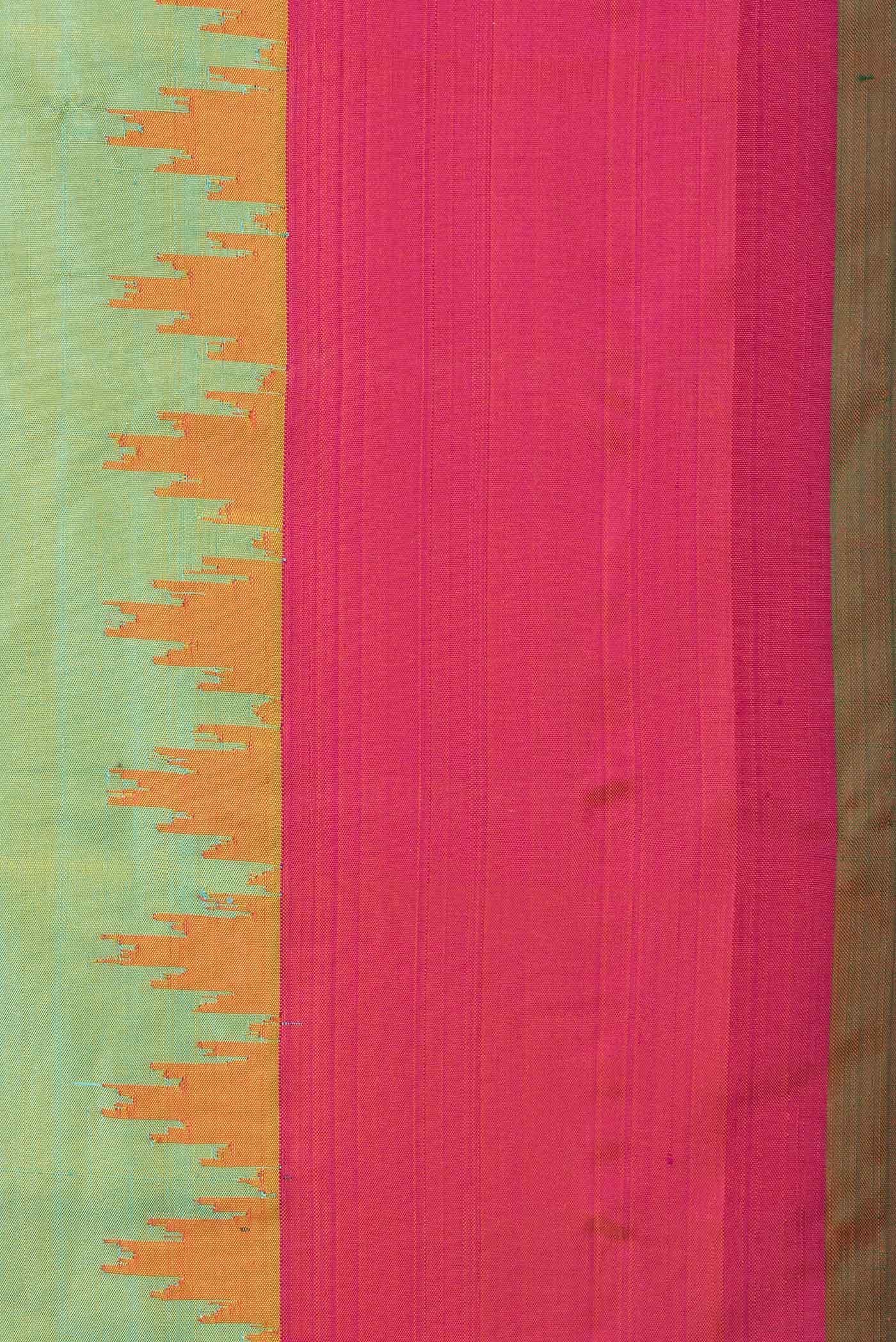 Pista Green Dual Tone Gadwal Silk Saree - Image 5