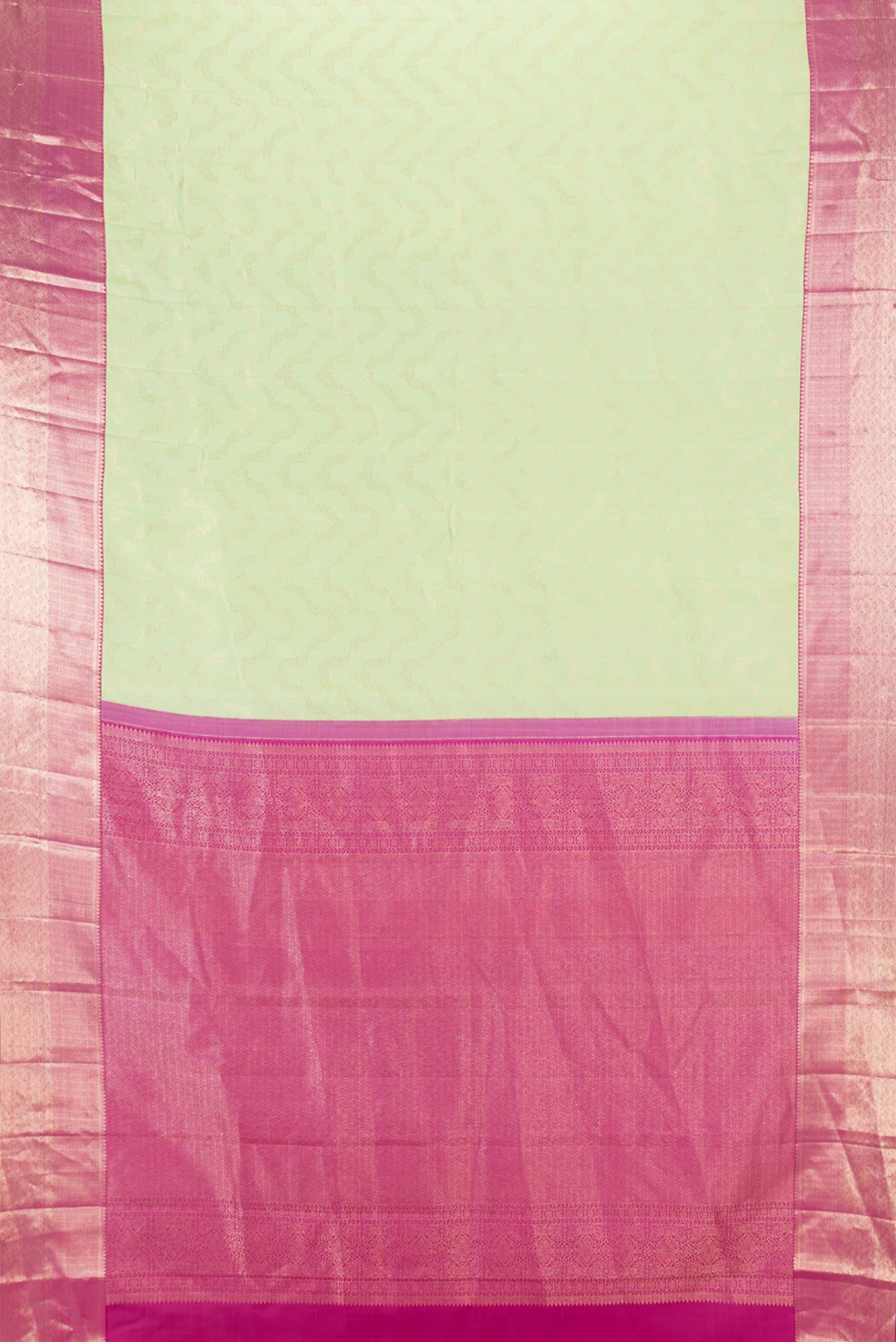 Pista Green Dual Tone Kanjivaram Saree - Image 6