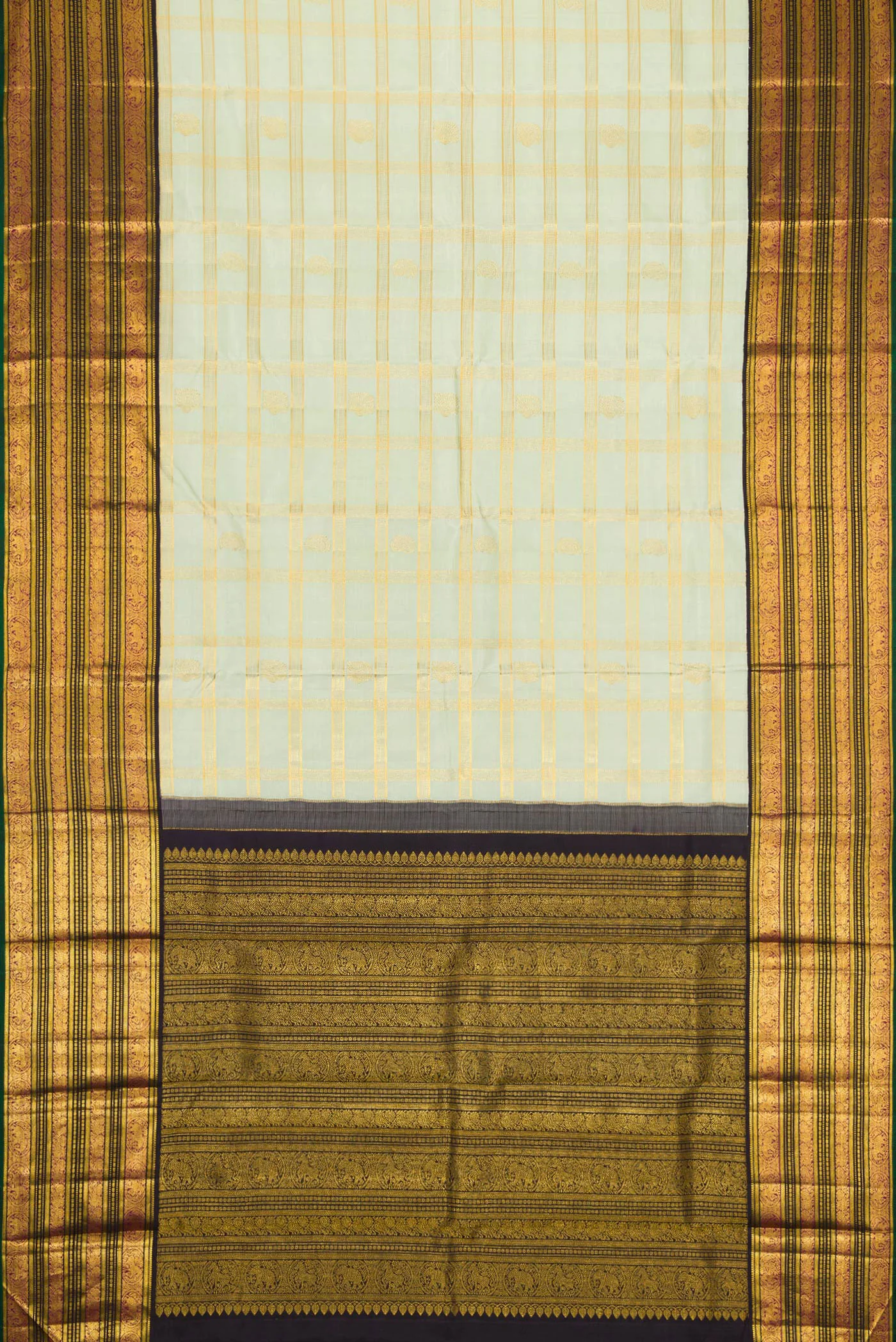 Light Green Kanchipuram Silk Saree - Image 6