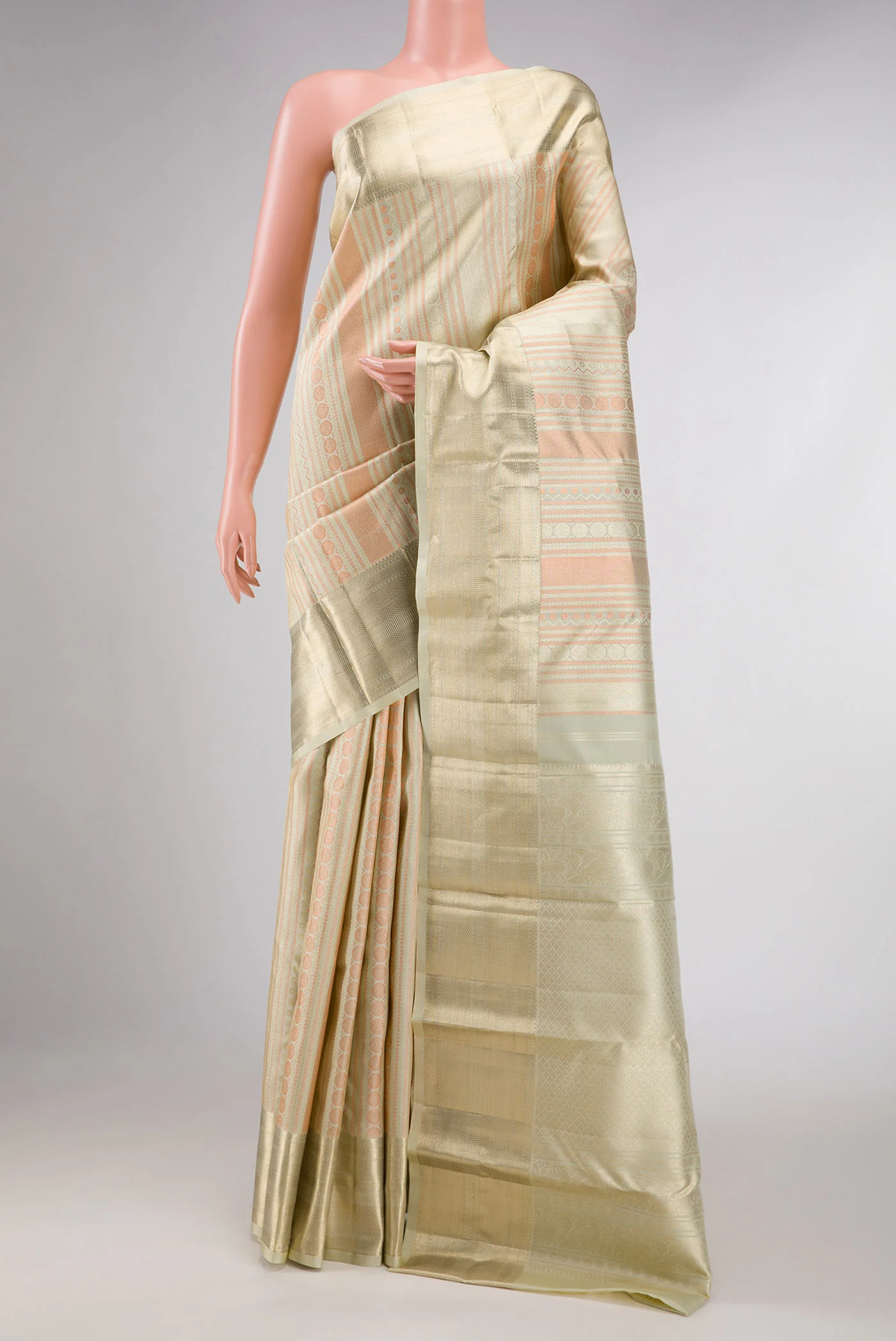 Pista Green Dual Tone Kanchipuram Silk Saree