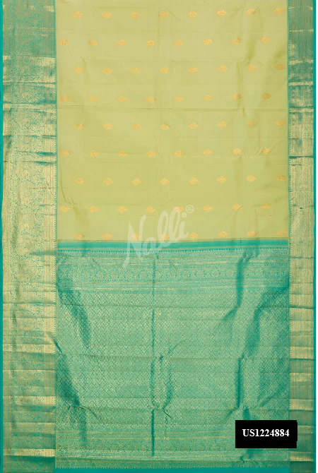 Pista Green Dual Tone Kanchipuram Silk Saree