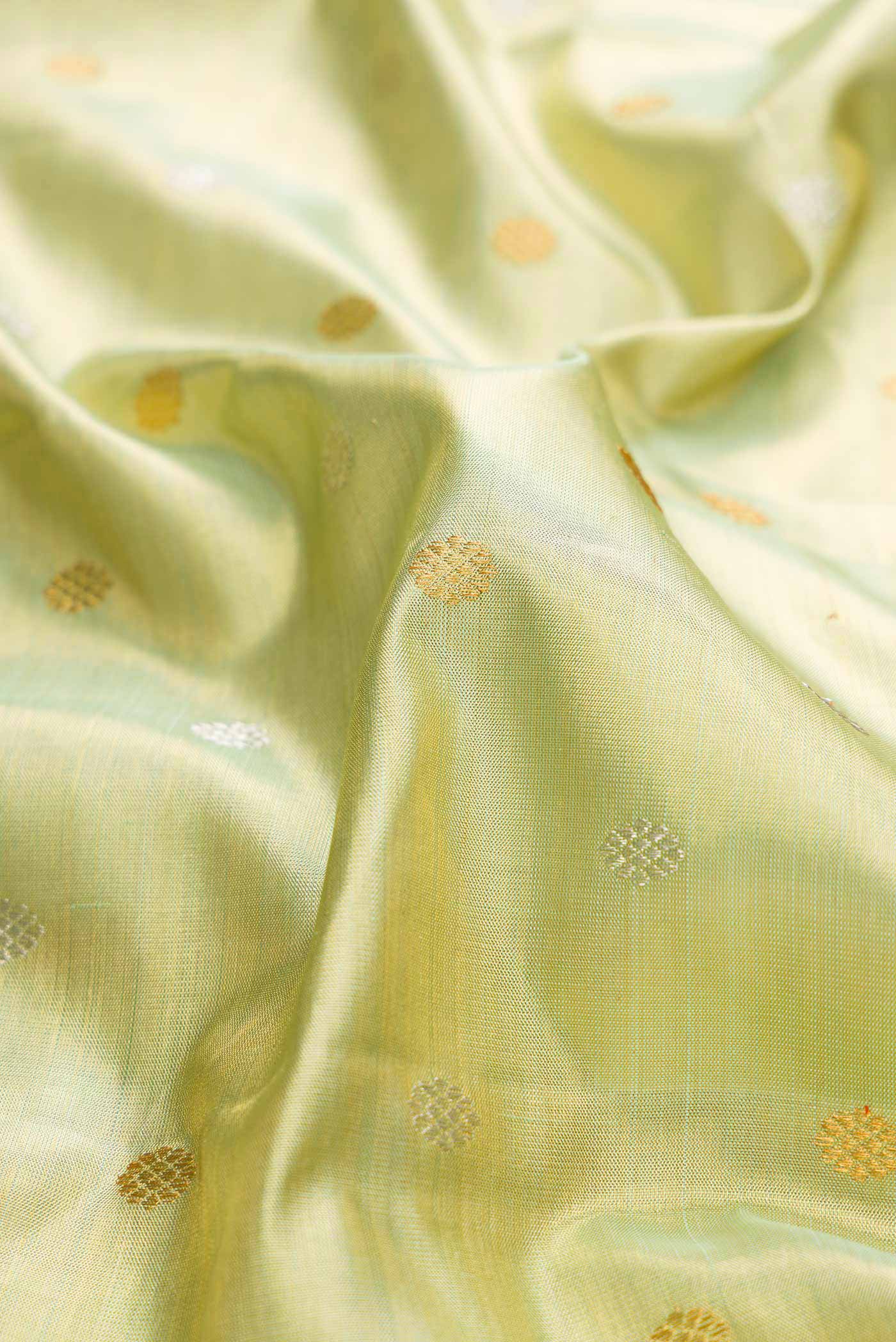 Pista Green Dual Tone Kanjivaram Silk Saree - Image 2