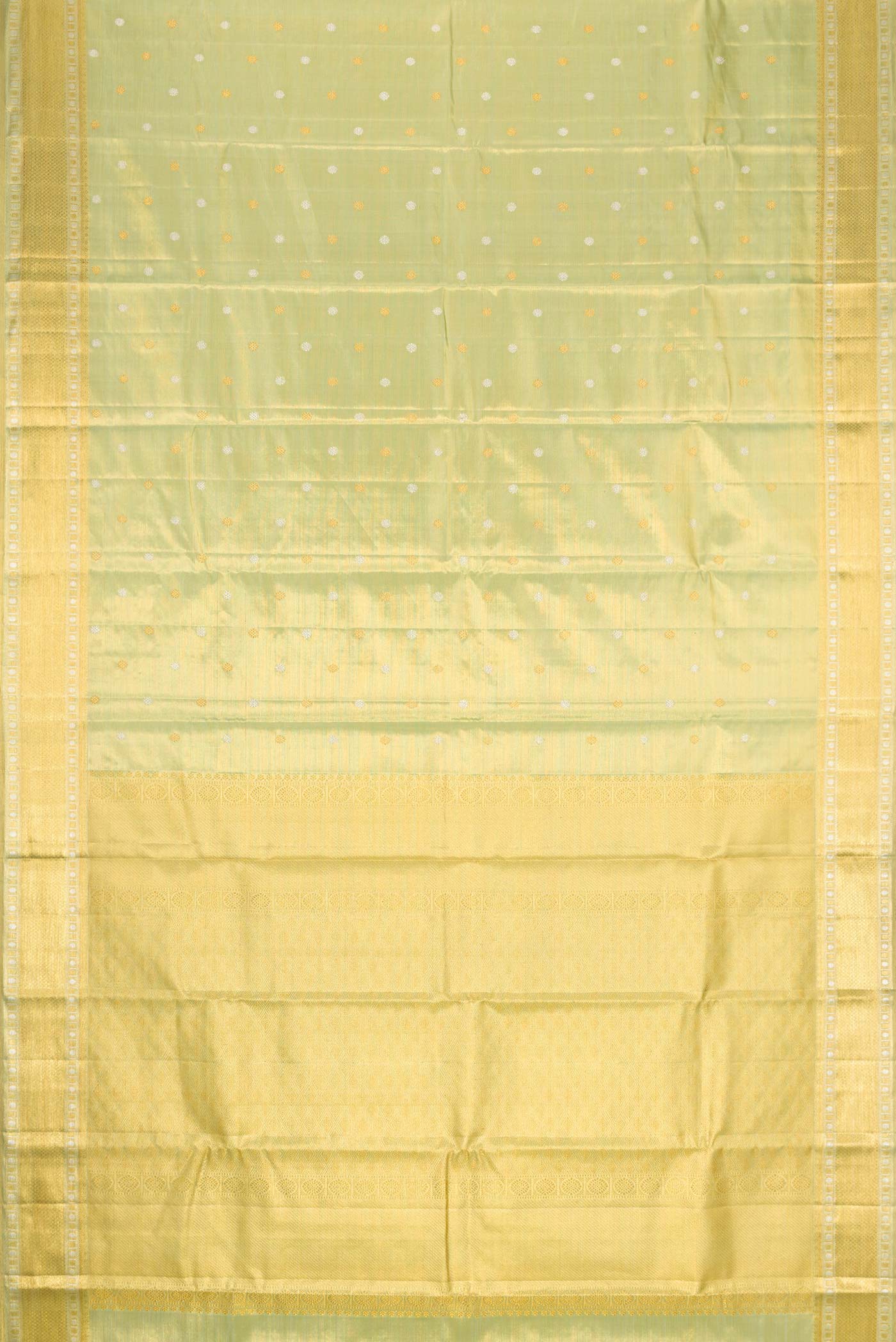 Pista Green Dual Tone Kanjivaram Silk Saree - Image 6