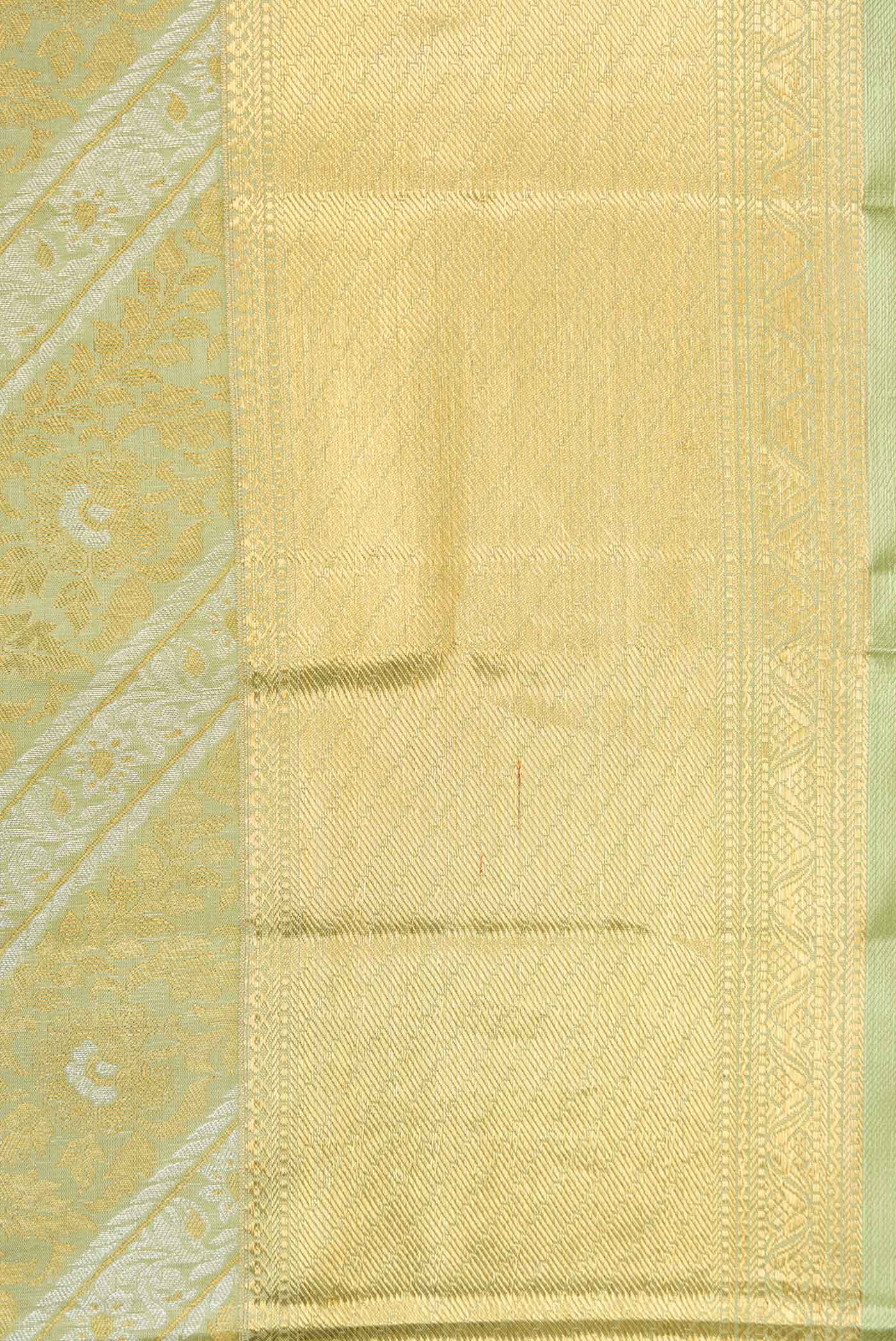 Pista Green Dual Tone Kanjivaram Silk Saree - Image 3